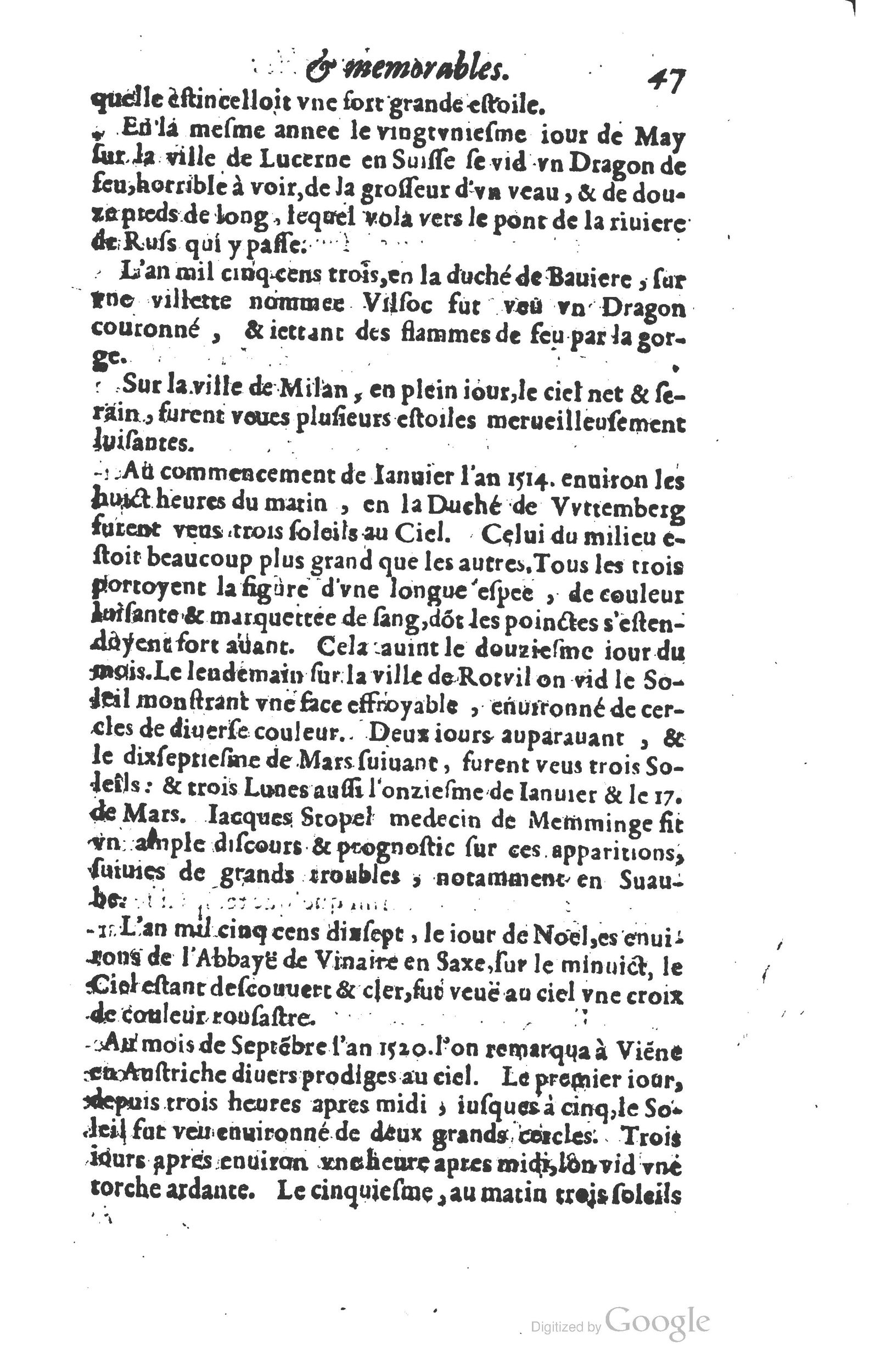 1610 - Paul Marceau - Trésor d’histoires admirables et mémorables - Princeton