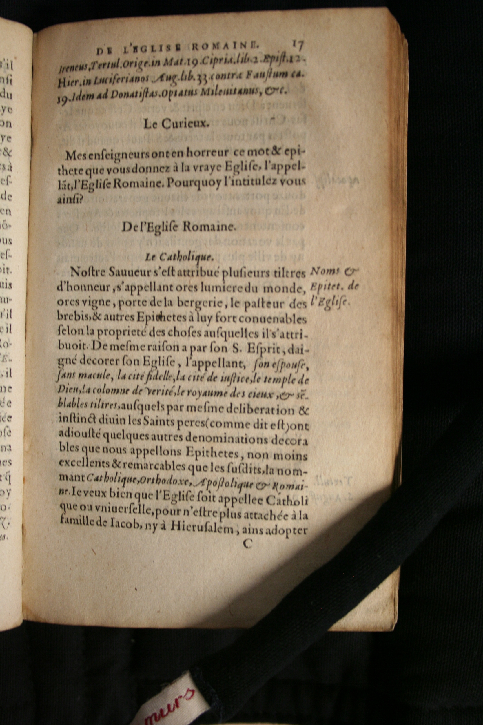 1586 - Jean Parant - Trésor de l’Église catholique et de vérité - BM Bordeaux
