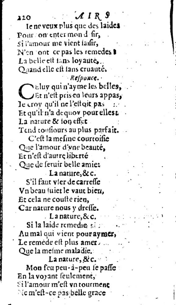 1606 - Théodore Reinsart - Trésor des chansons amoureuses recueillies des plus excellents airs de cour - Livre I - NK ČR Prague 1606 - Théodore Reinsart - Trésor des chansons amoureuses recueillies des plus excellents airs de cour - Livre I - NK ČR Prague