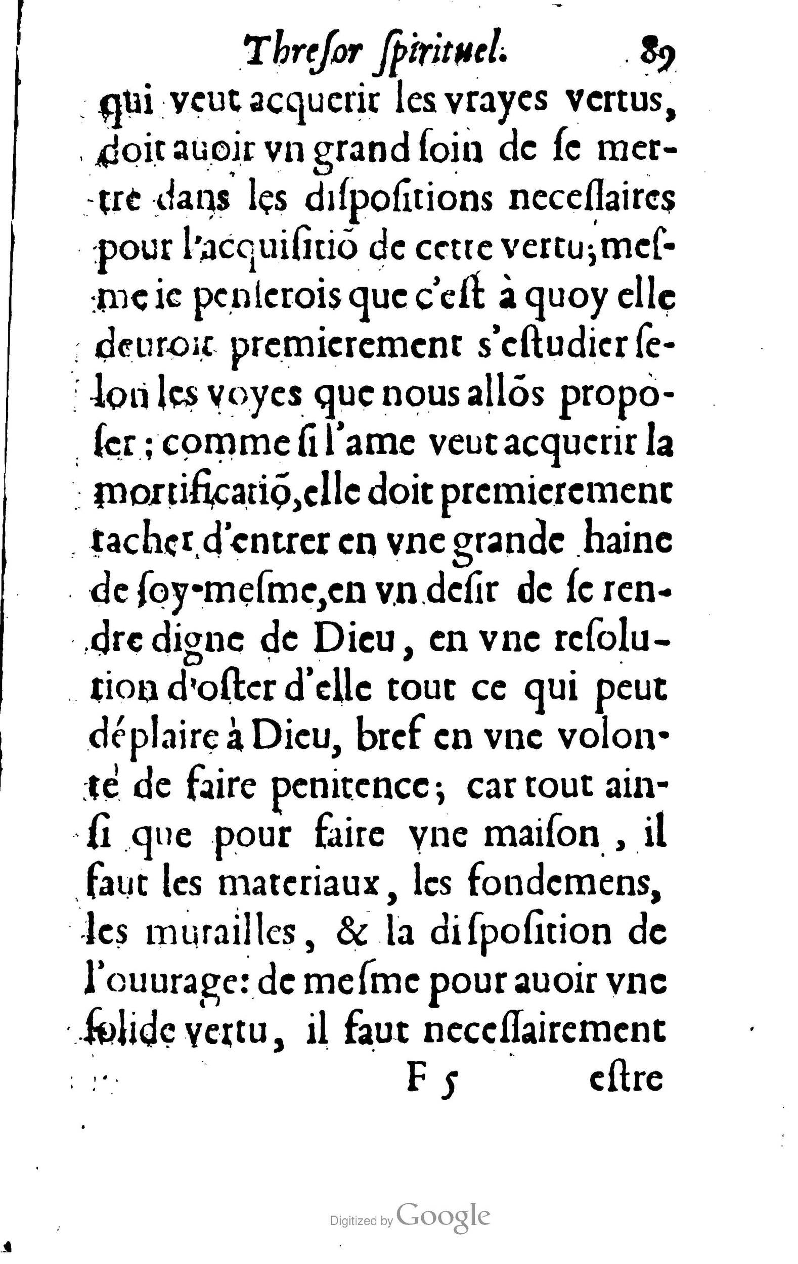 1633 - François Waudré - Trésor spirituel contenant les excellences du christianisme - BM Lyon