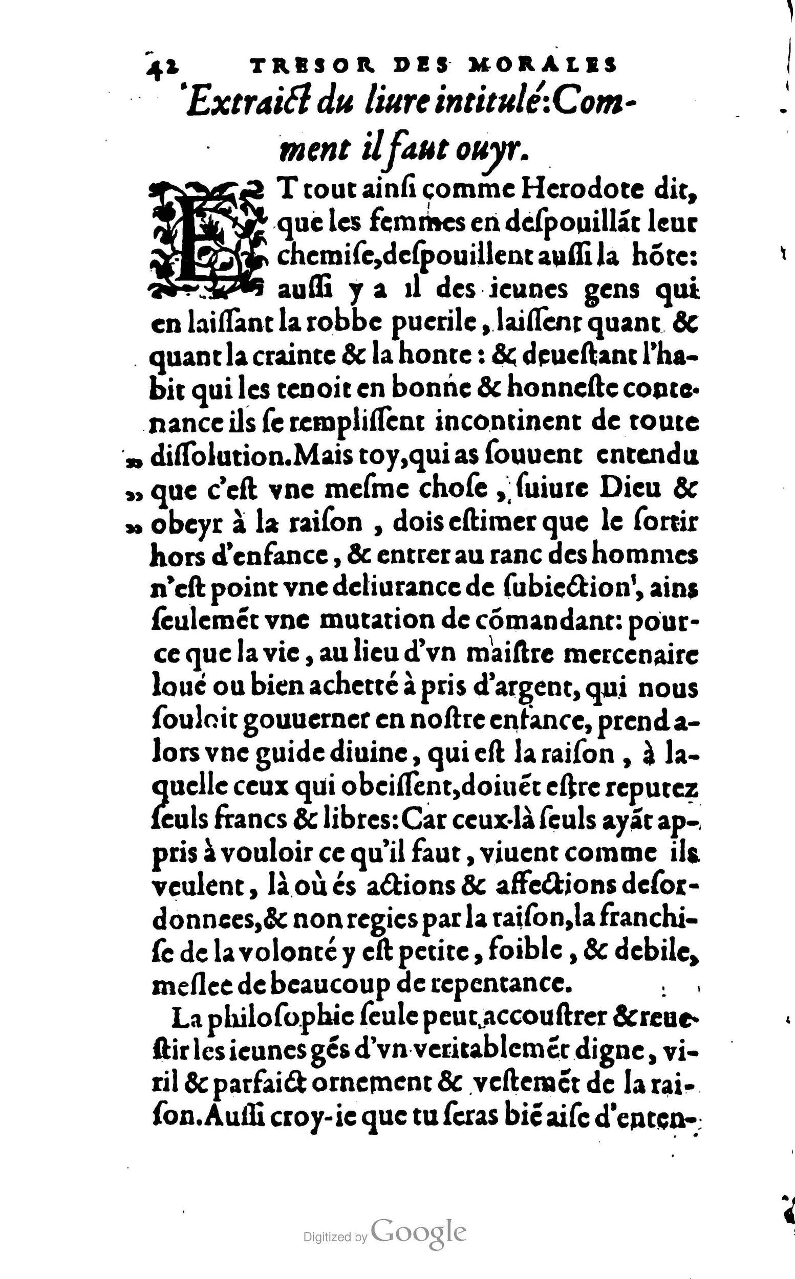 1578 - Jean Poupy - Trésor des morales de Plutarque - BSB Munich