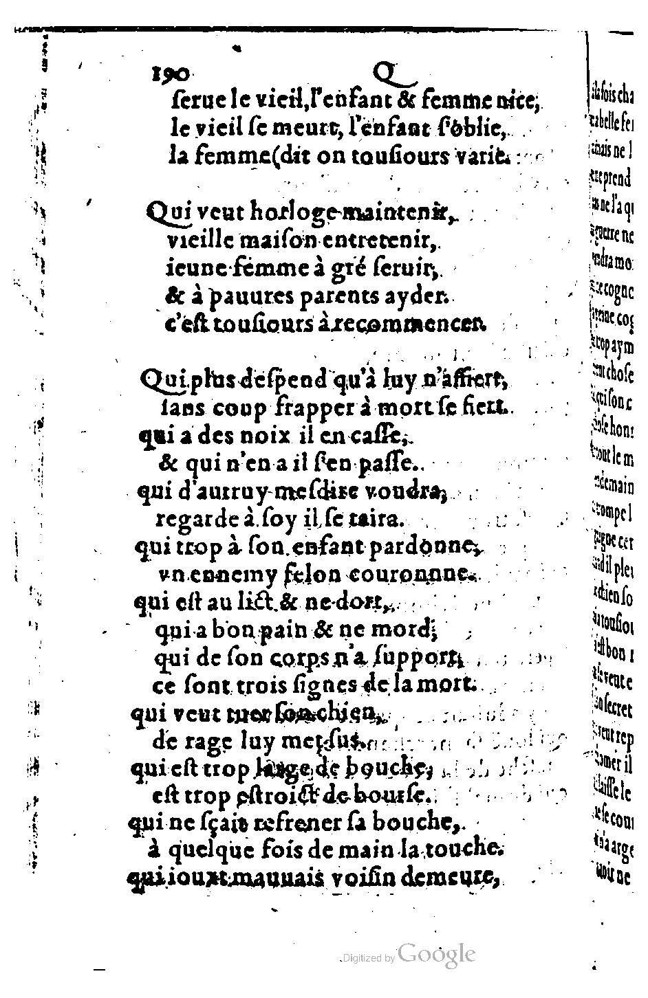 1582 - Nicolas Bonfons - Trésor des sentences dorées - BM Lyon