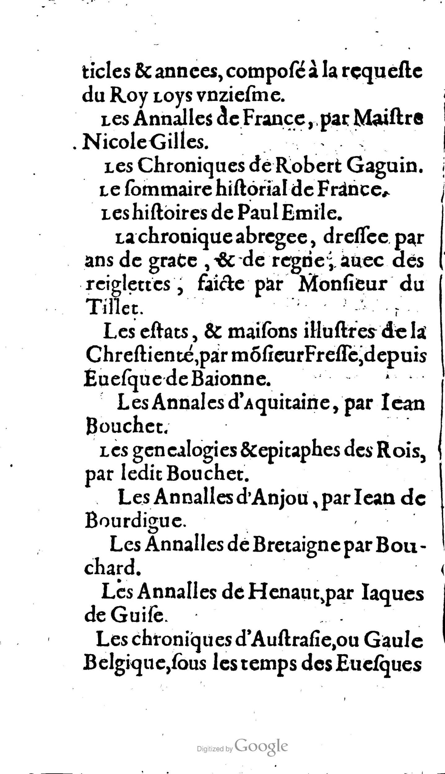 1604 - Galiot Corrozet - Trésor des histoires de France - BNC Florence
