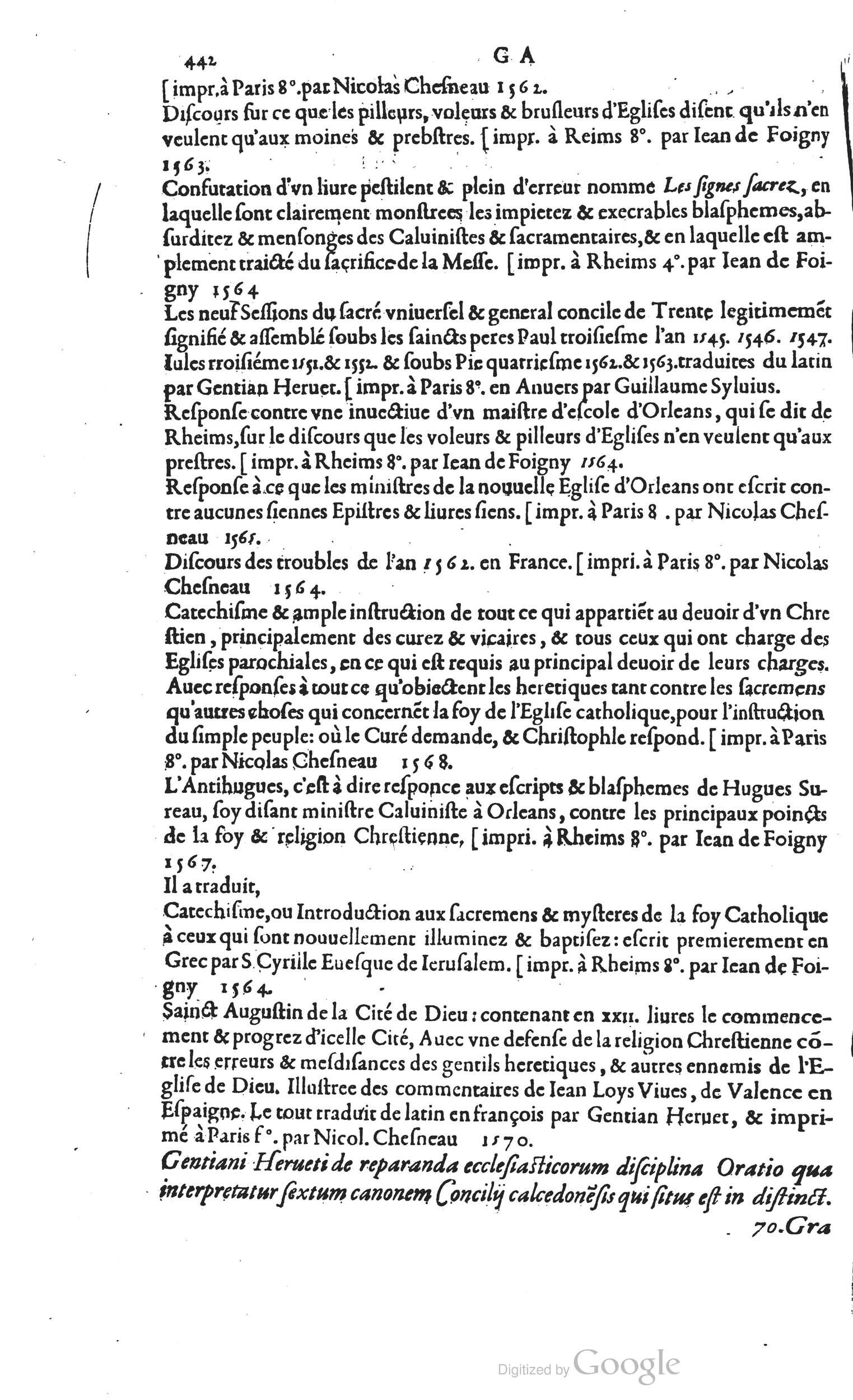 1585 - Barthélemy Honorat - Bibliothèques françaises - BSB Munich