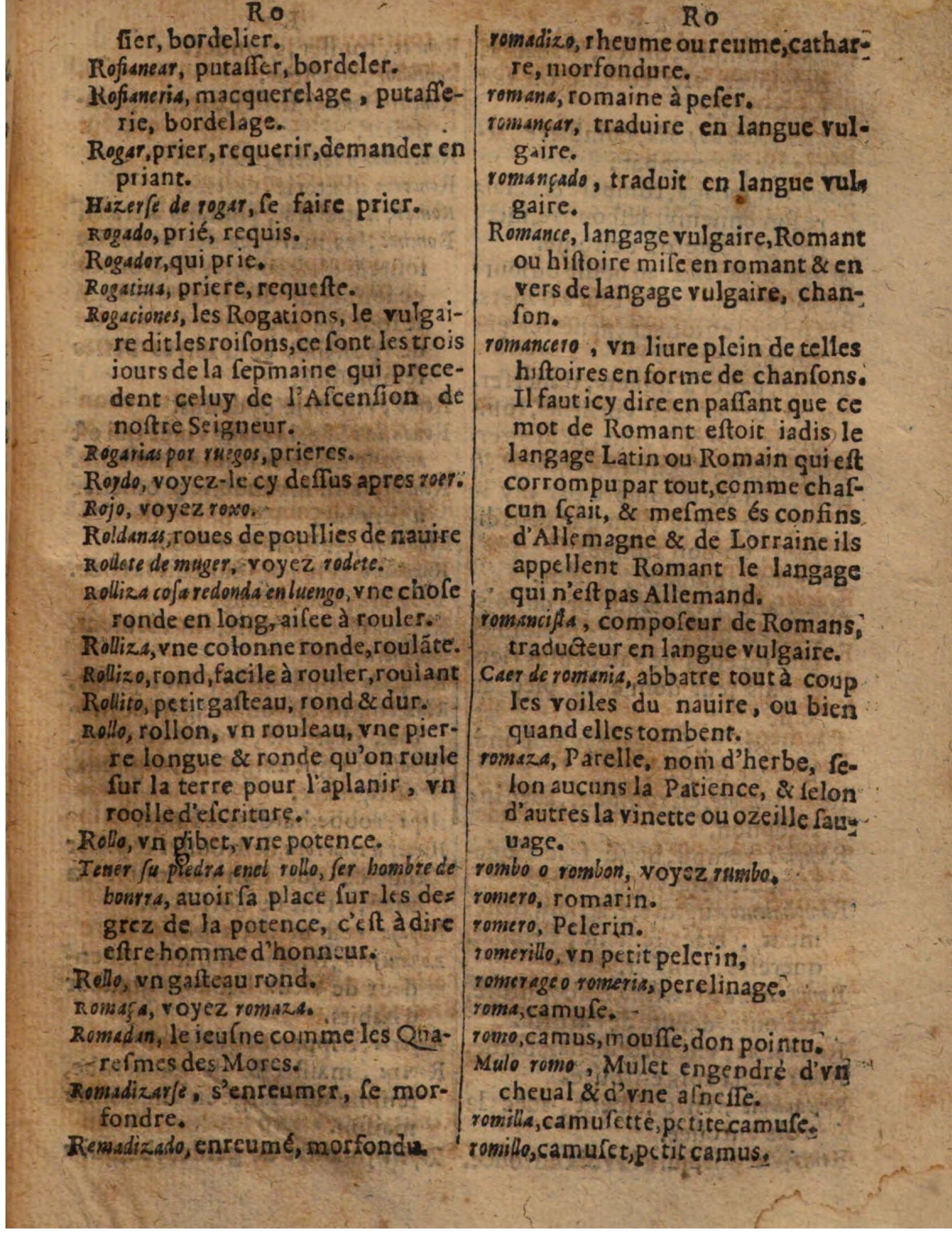 1625 - Hubert Antoine - Trésor des deux langues espagnole et française - Augsbourg