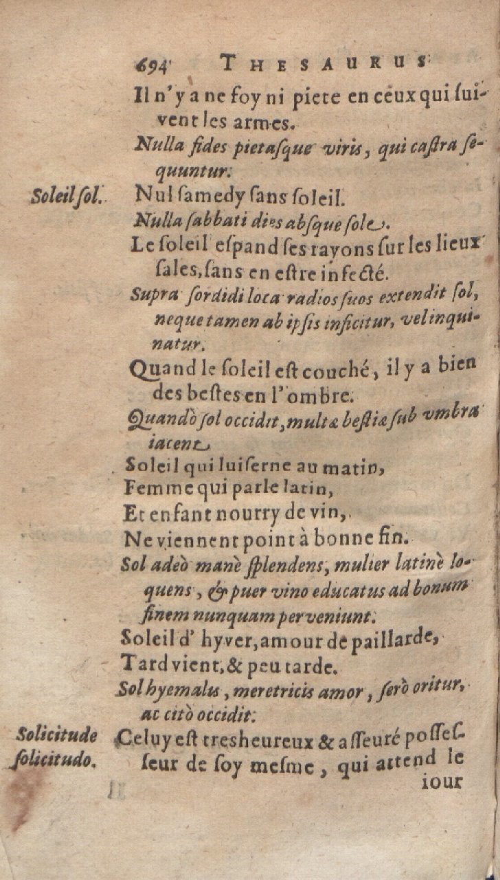 1612 - Dominicus Custos - Trésor des proverbes français - Bibliopol-Olomuc 1612 - Dominicus Custos - Trésor des proverbes français - Bibliopol-Olomuc