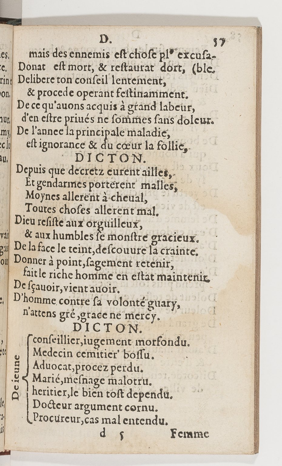 1577 - Jean d’Ogerolles - Trésor de sentences dorées - BnF Arsenal