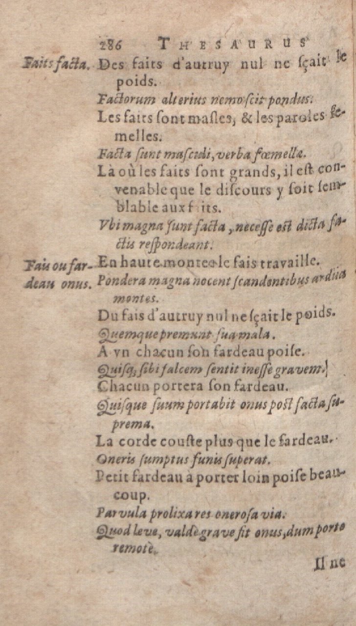 1612 - Dominicus Custos - Trésor des proverbes français  - Bibliopol-Olomuc
