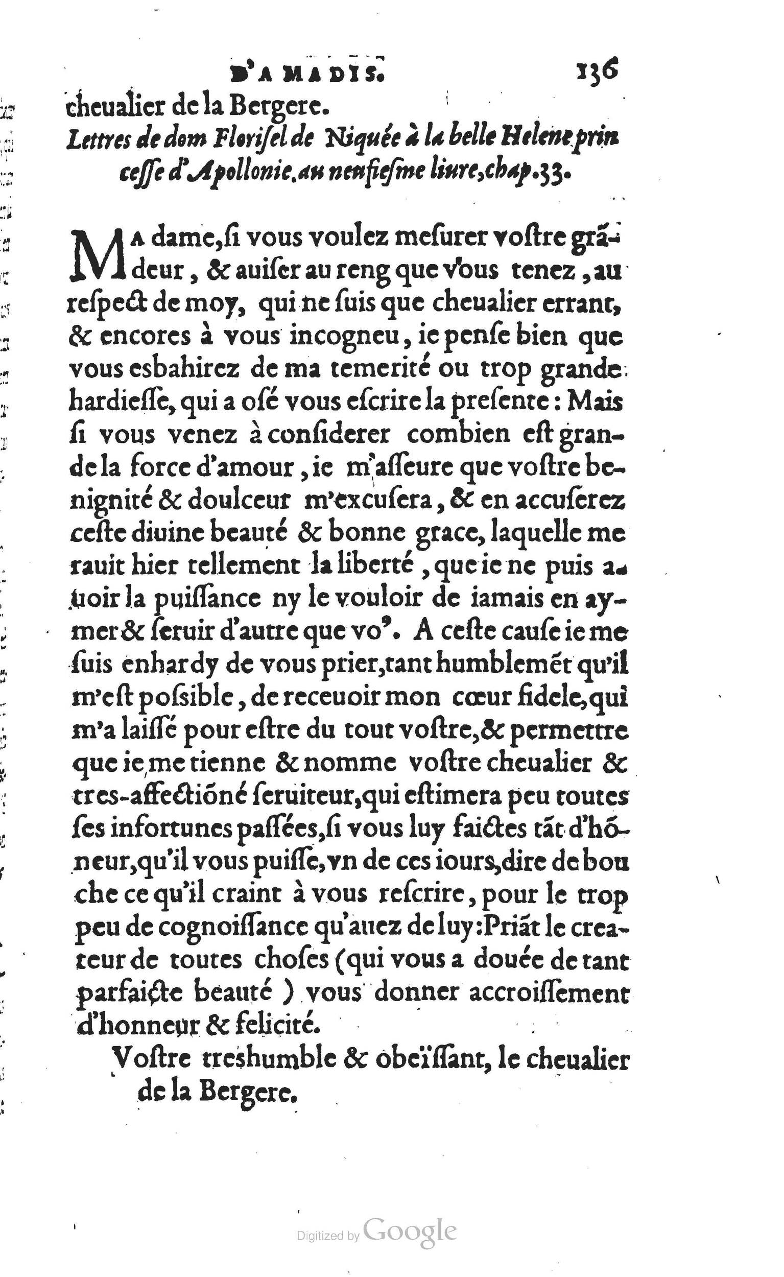 1560 - Vincent Sertenas et Gilles Robinot - Trésor des Amadis - British Library