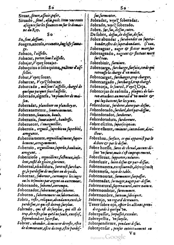 1616 - Veuve Marc Orry - Trésor des deux langues espagnole et française (Première et Seconde parties) - BM Lyon