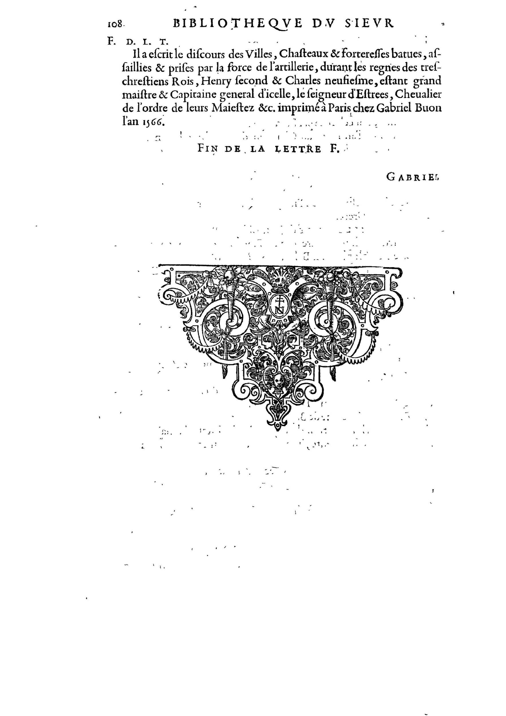 1584 - Abel L&#039;Angelier - Bibliothèques françaises - BnF