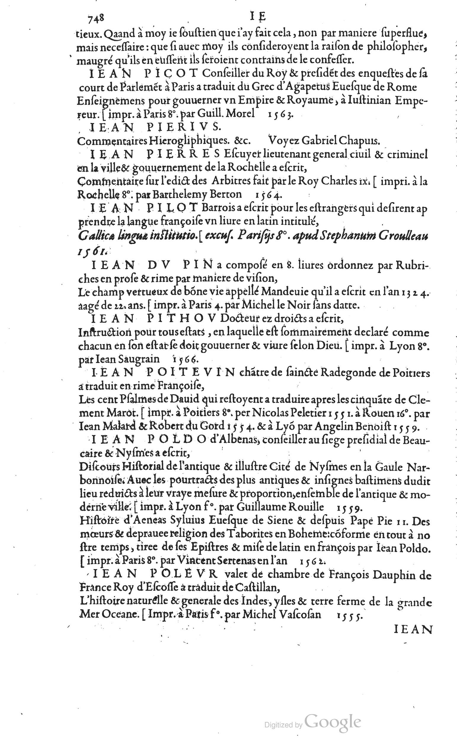 1585 - Barthélemy Honorat - Bibliothèques françaises - BSB Munich