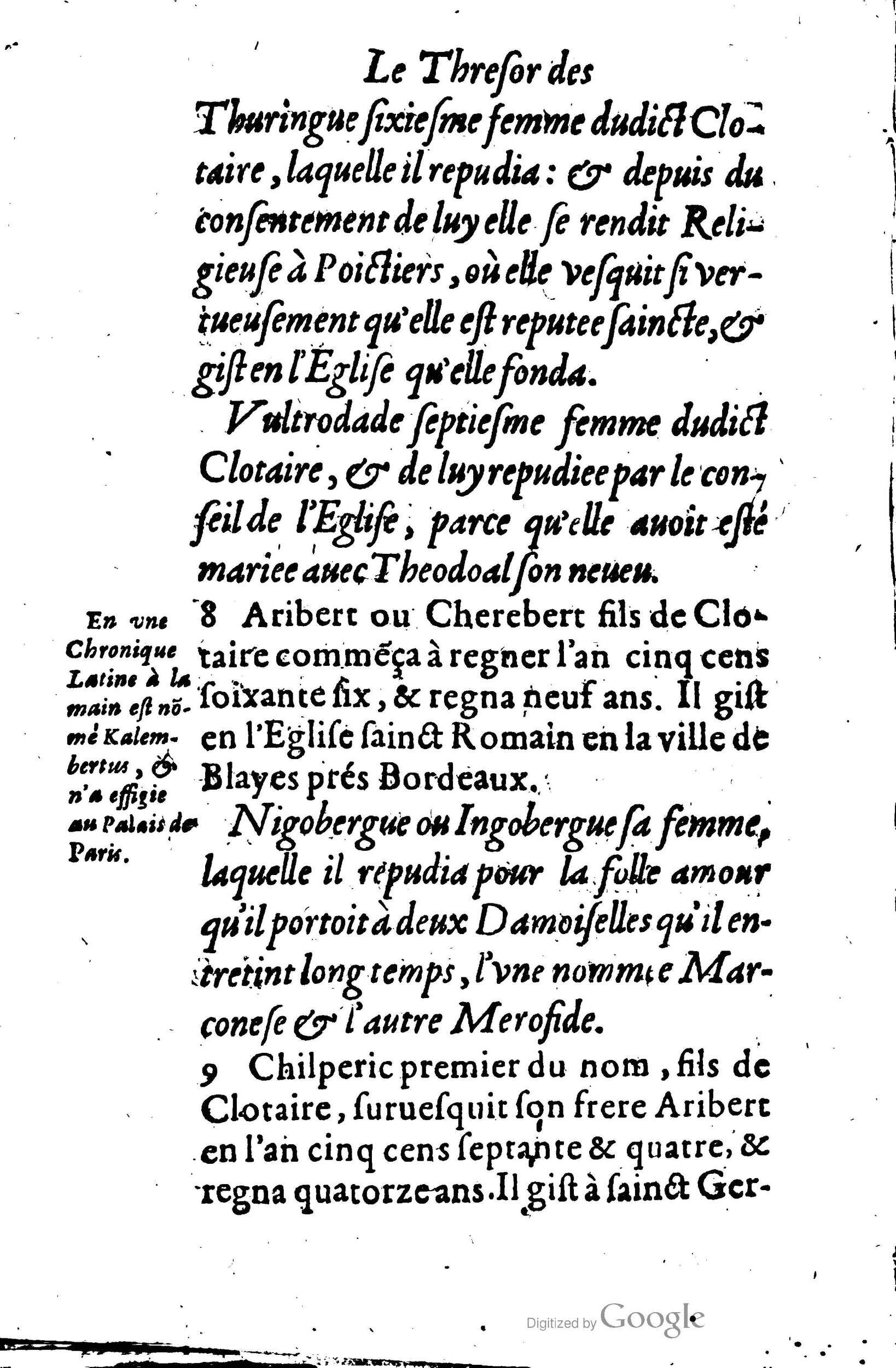 1619 - Jean Corrozet - Trésor des histoires de France - BSB Munich