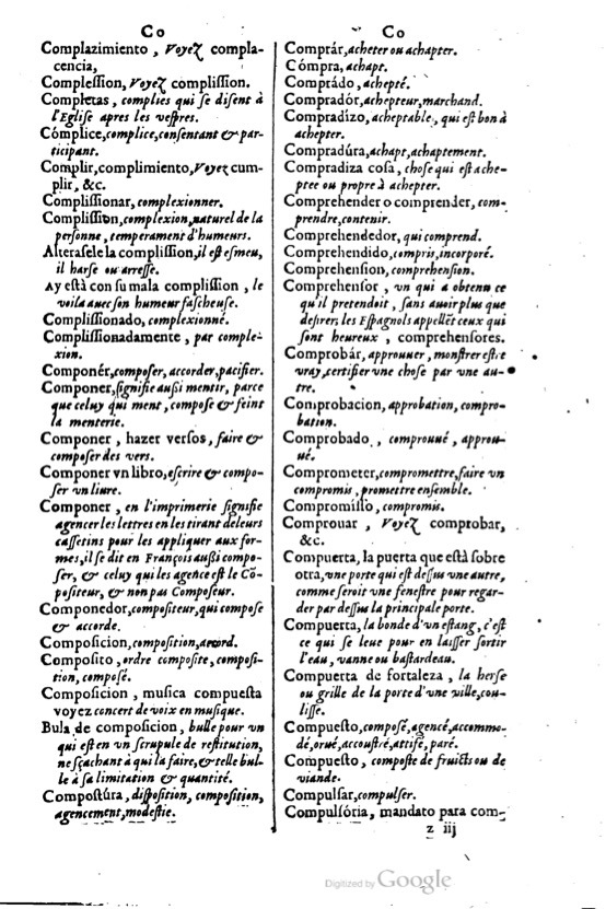 1621 - Adrian Tiffaine - Trésor des deux langues espagnole et française - BM Lyon