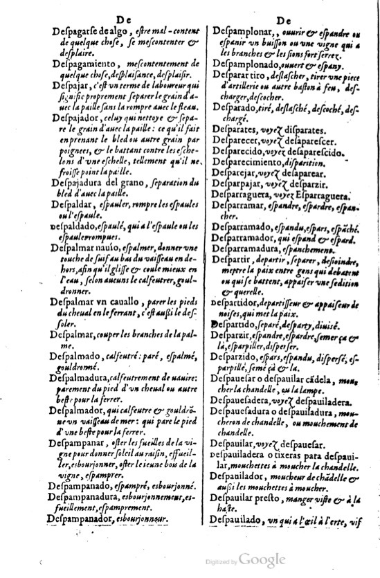 1621 - Adrian Tiffaine - Trésor des deux langues espagnole et française - BM Lyon