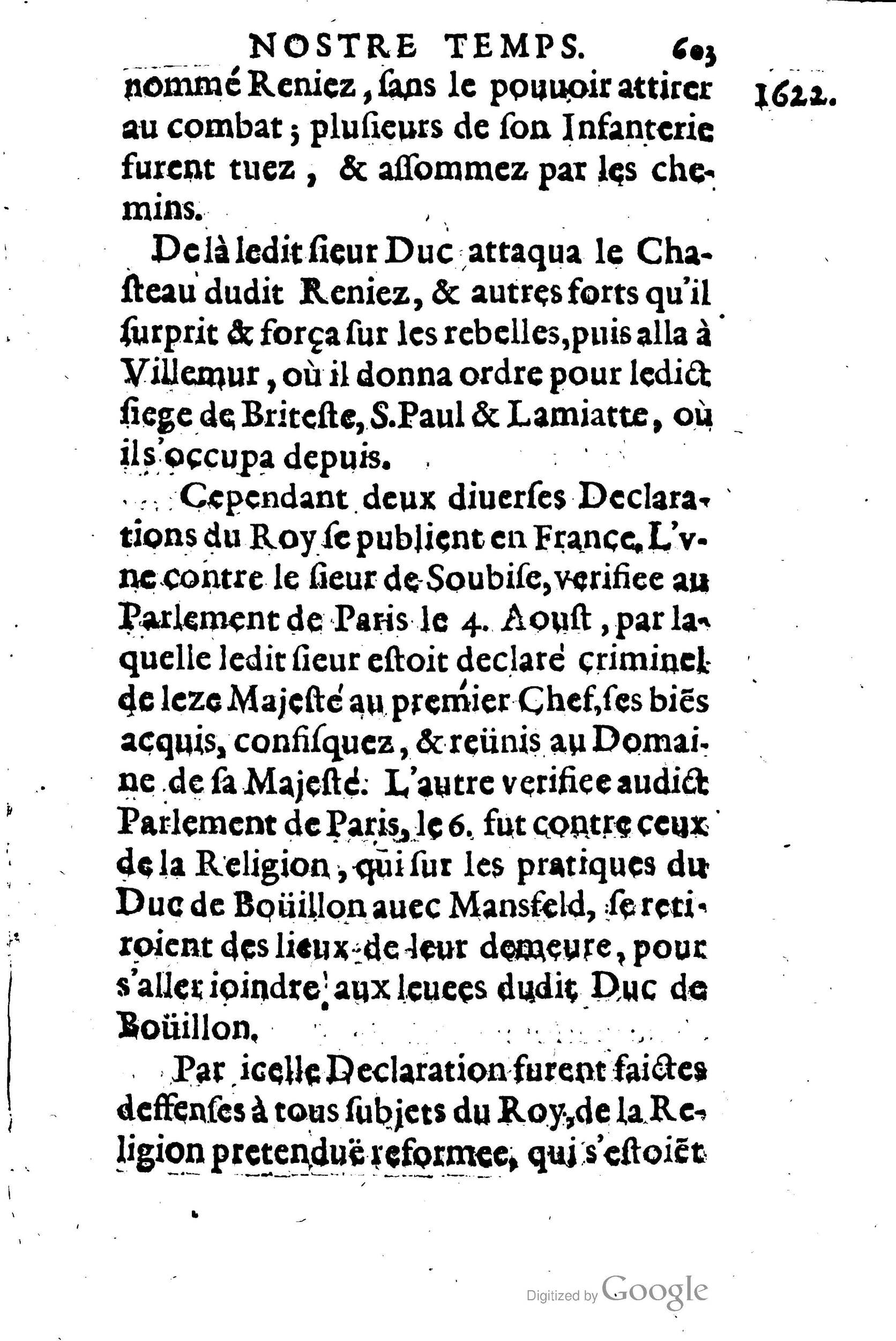 1623 - Joseph Bouillerot - Trésor de l’histoire générale de notre temps - BM Lyon