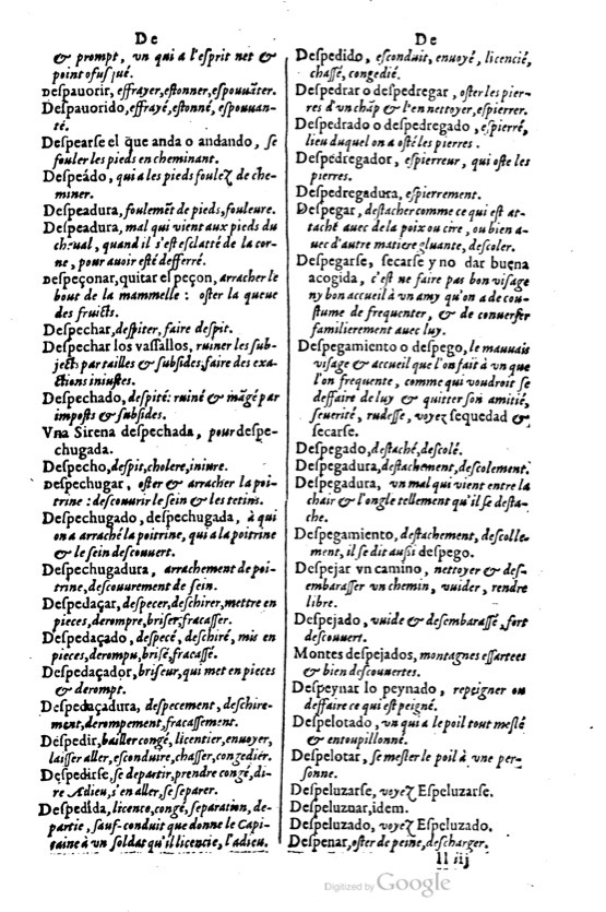 1621 - Adrian Tiffaine - Trésor des deux langues espagnole et française - BM Lyon