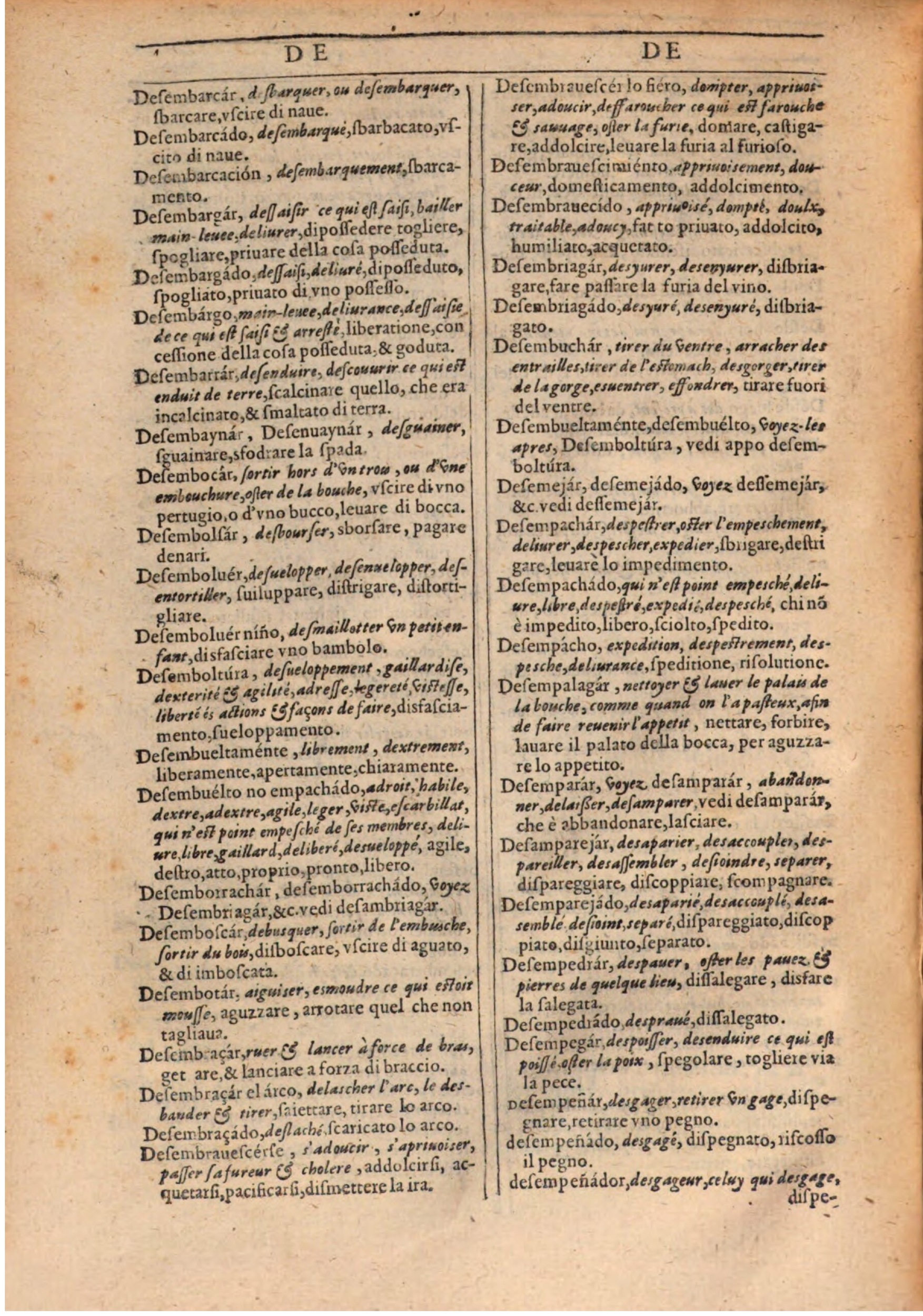 1609 - Philippe Albert et Alexandre Pernet - Trésor des trois langues française, italienne et espagnole (Première partie) - BSB Munich 1609 - Philippe Albert et Alexandre Pernet - Trésor des trois langues française, italienne et espagnole (Première partie) - BSB Munich