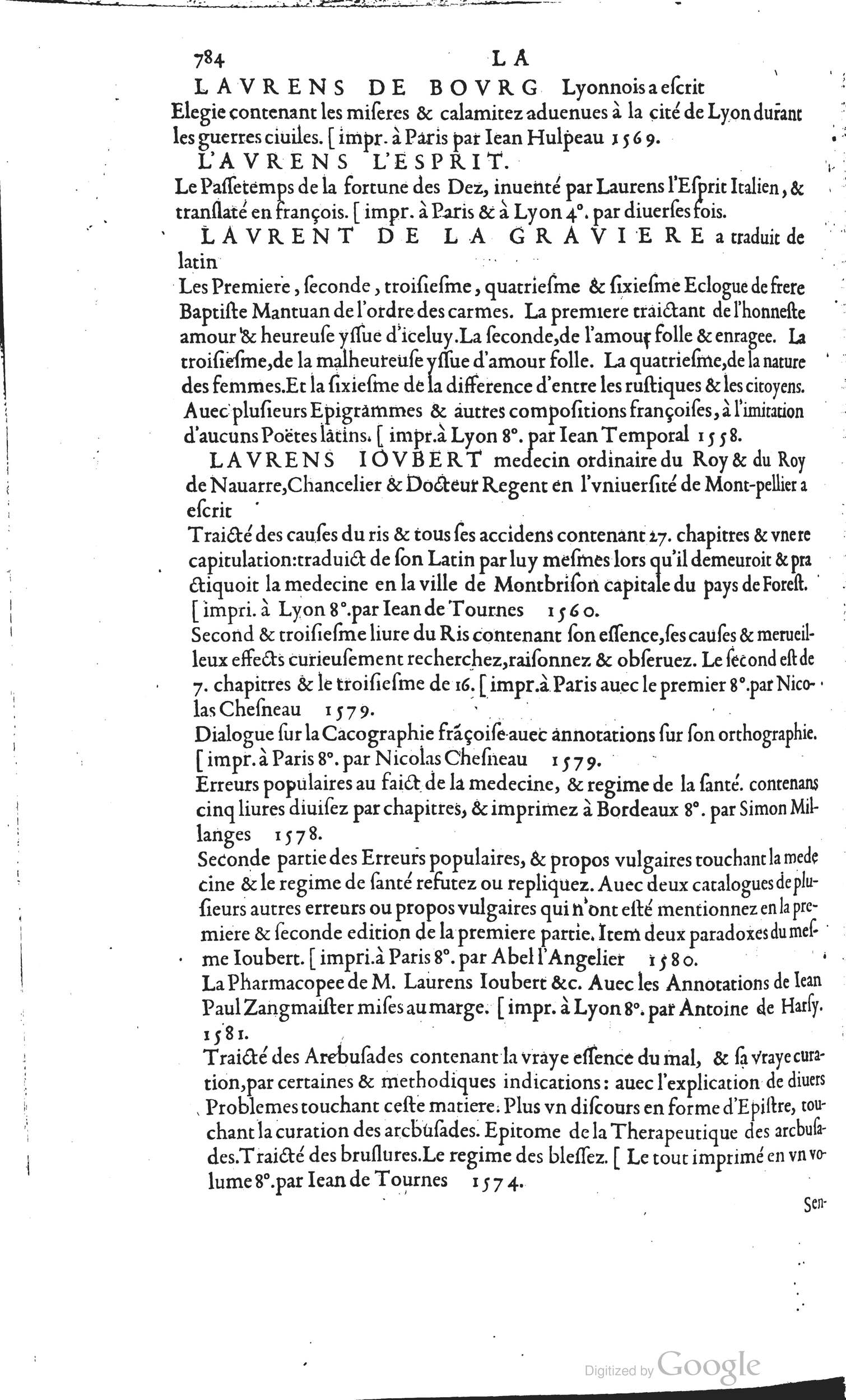 1585 - Barthélemy Honorat - Bibliothèques françaises - BSB Munich