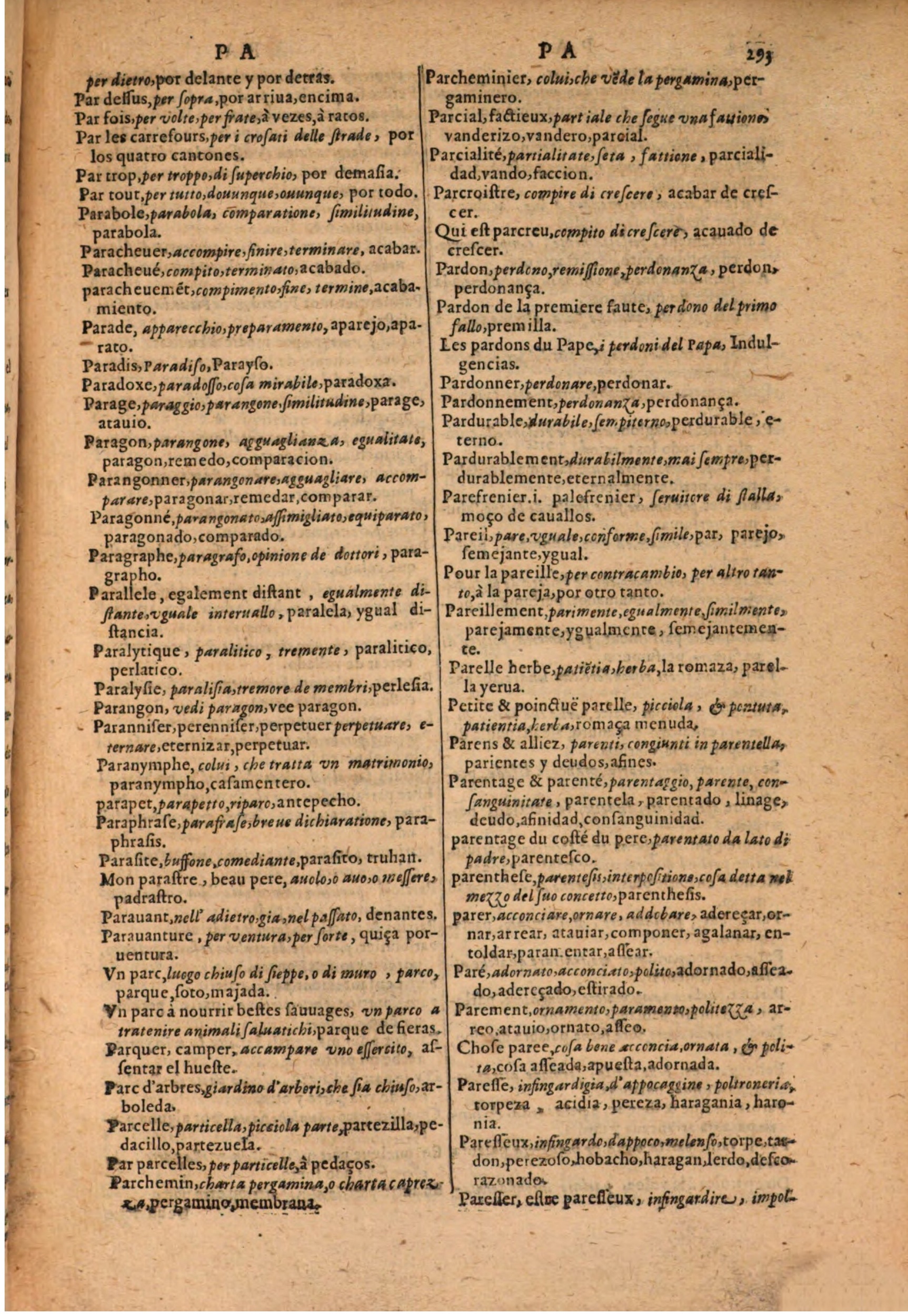 1616 - Pierre de la Rovière - Trésor des trois langues (Seconde partie) - BSB Munich