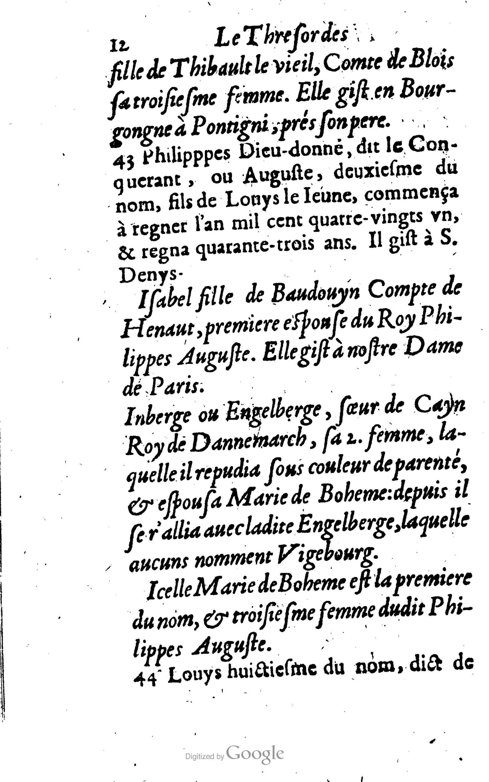 1638 - Jean Corrozet - Trésor des histoires de France - BM Lyon