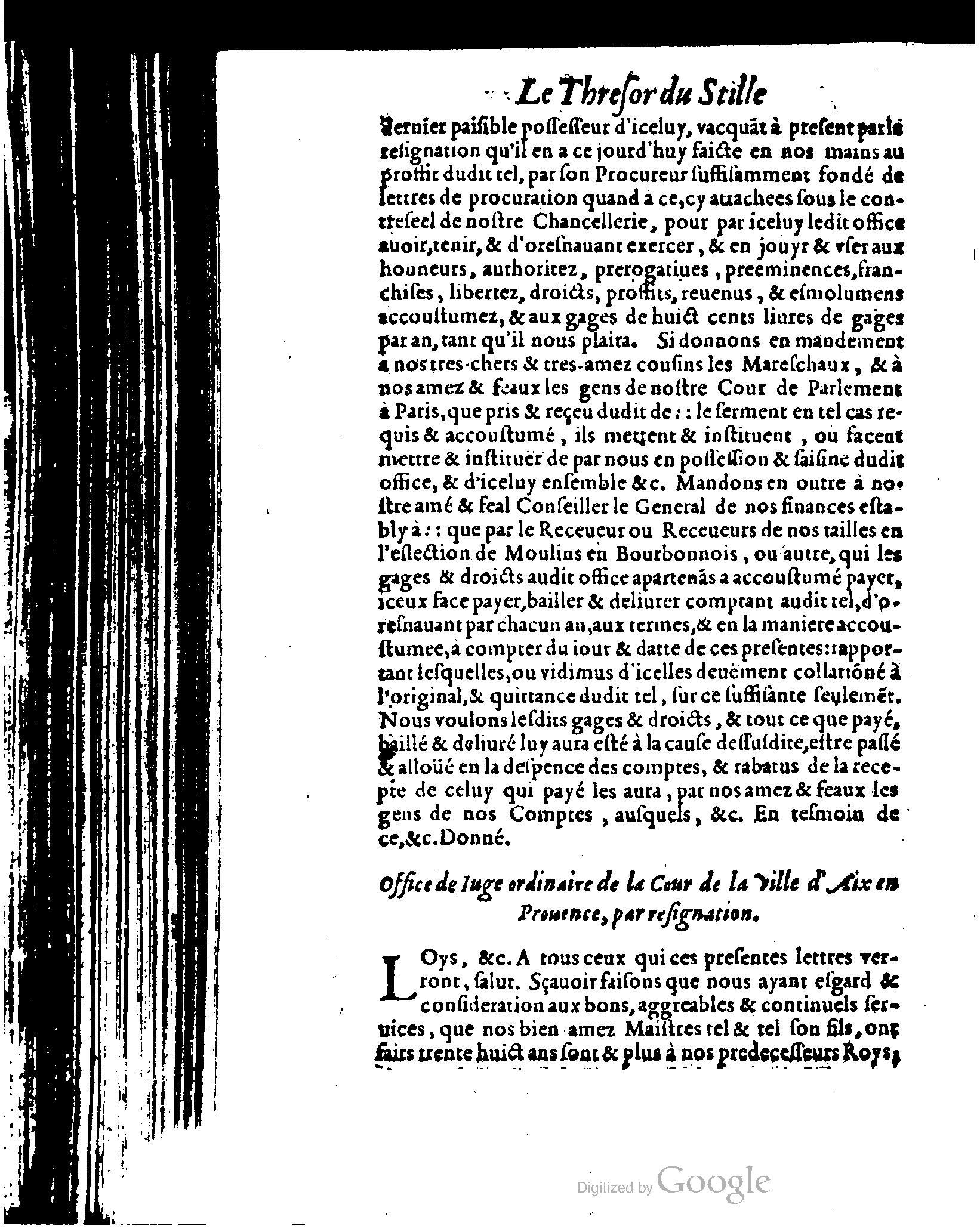 1614 - Jean Richer - Trésor du nouveau style et protocole de la chancellerie de France - BSB Munich