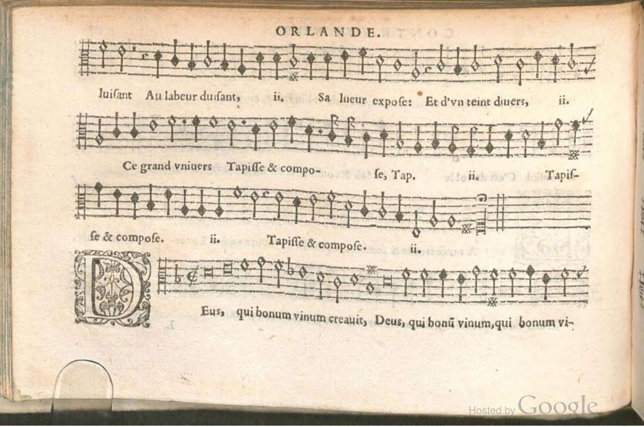 1576 - [Pierre de Saint-André] - Trésor de musique d’Orlande de Lassus Contratenor - BSB Munich