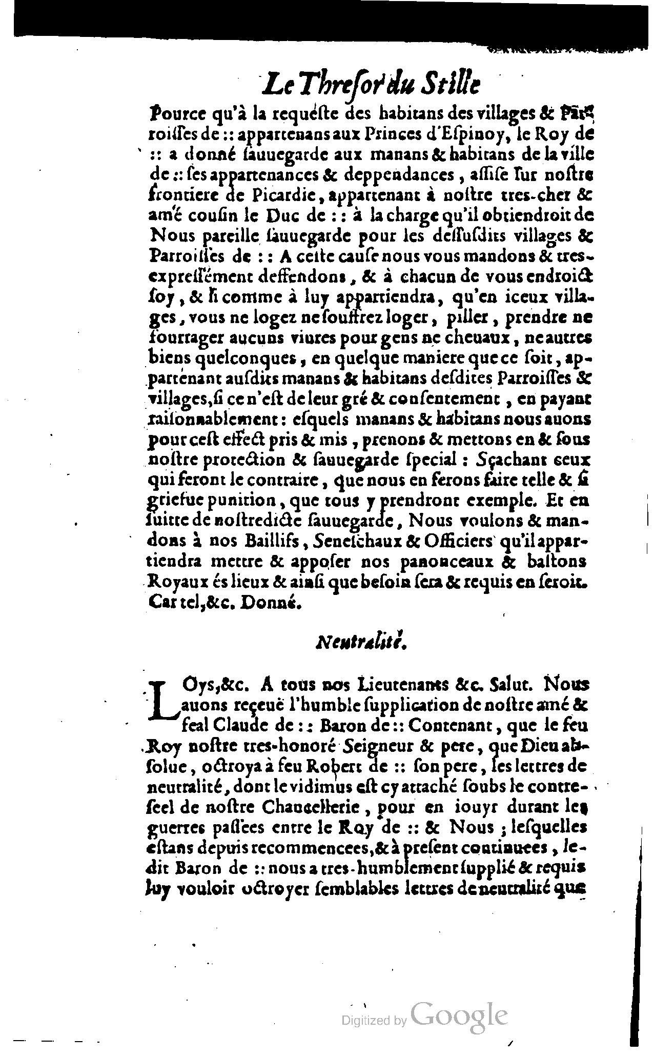 1614 - Jean Richer - Trésor du nouveau style et protocole de la chancellerie de France - BSB Munich