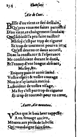1623 - Jacques Cailloüé - Trésor ou recueil des chansons amoureuses - British Library