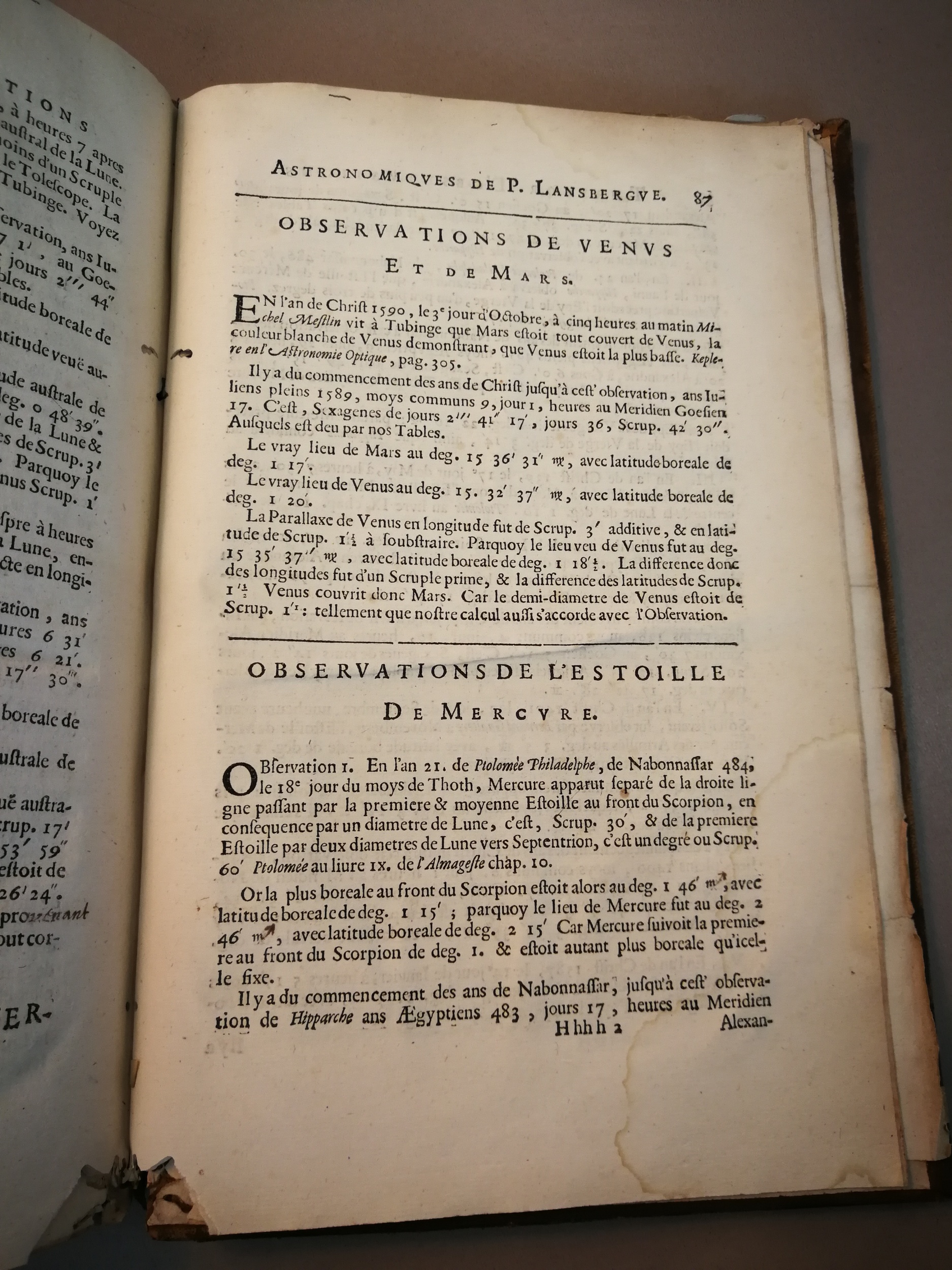 1633 - Zacharie Roman - Trésor d’observations astronomiques - BM Marseille