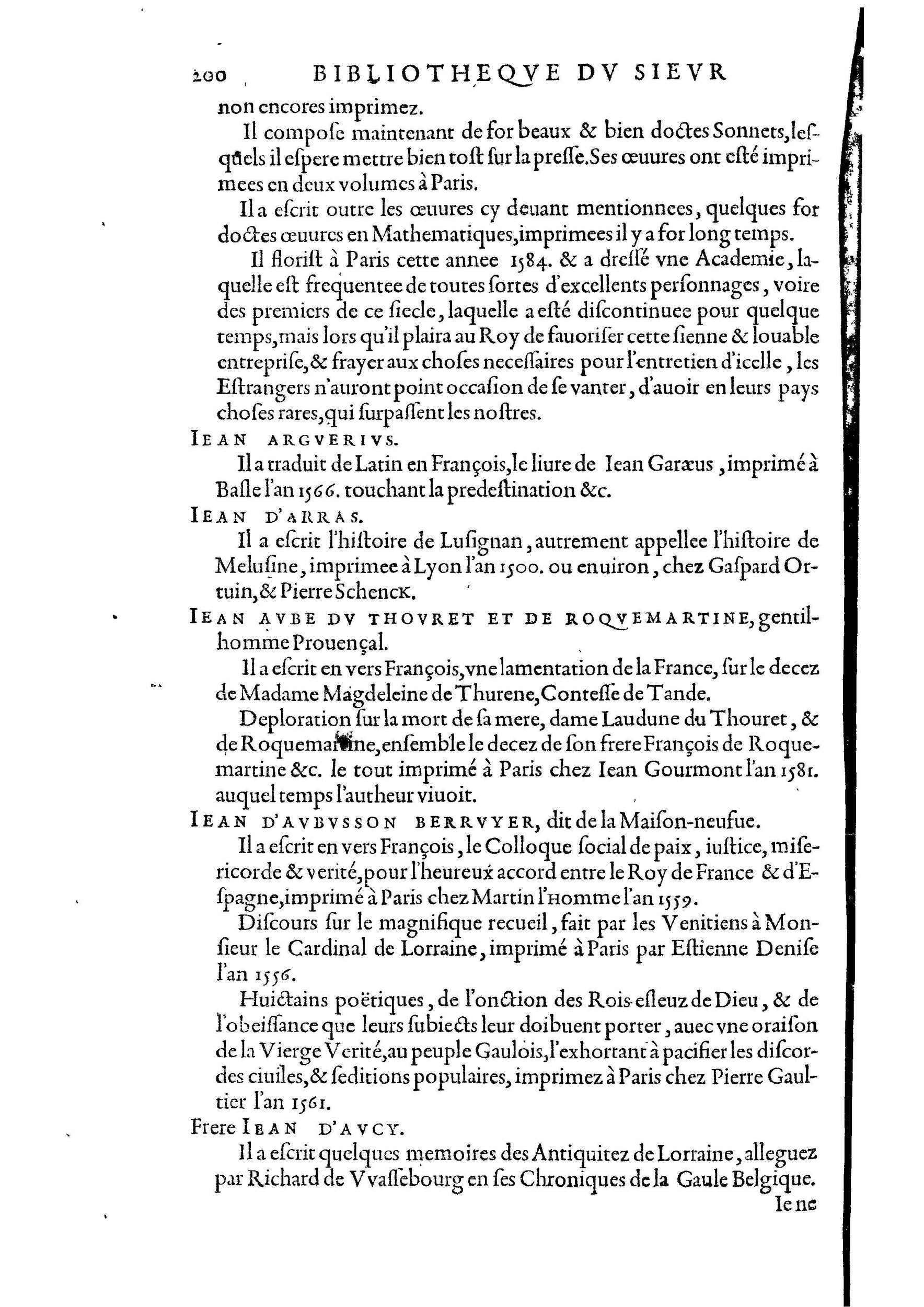 1584 - Abel L&#039;Angelier - Bibliothèques françaises - BnF