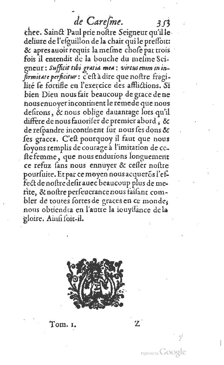 1607 - Nicolas Du Fossé - Trésor quadragésimal - T 01 - BM Lyon