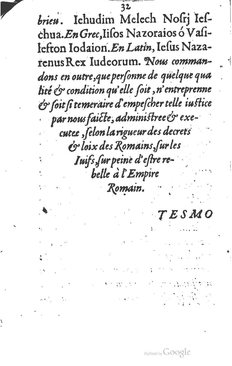 1581 - Jean Stratius - Trésor de Ponce Pilate - BM Lyon