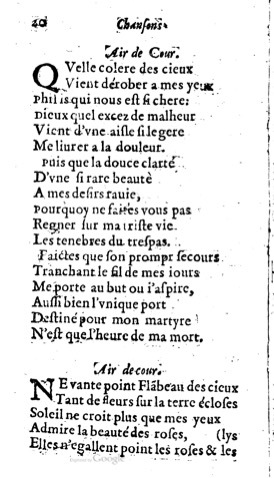 1623 - Jacques Cailloüé - Trésor ou recueil des chansons amoureuses - British Library