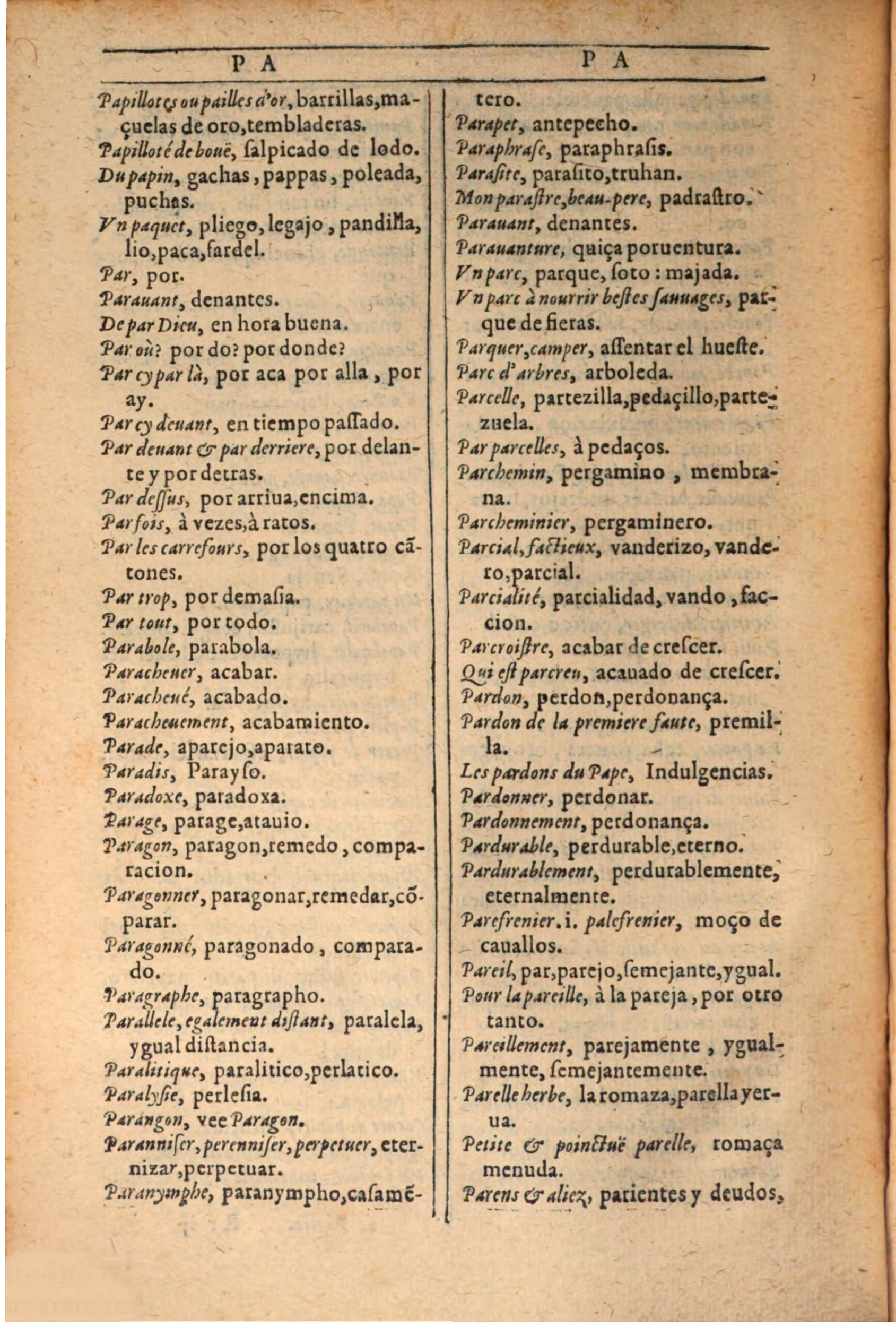 1607 - Marc Orry - Trésor des deux langues espagnole et française (Seconde partie) - BSB Munich
