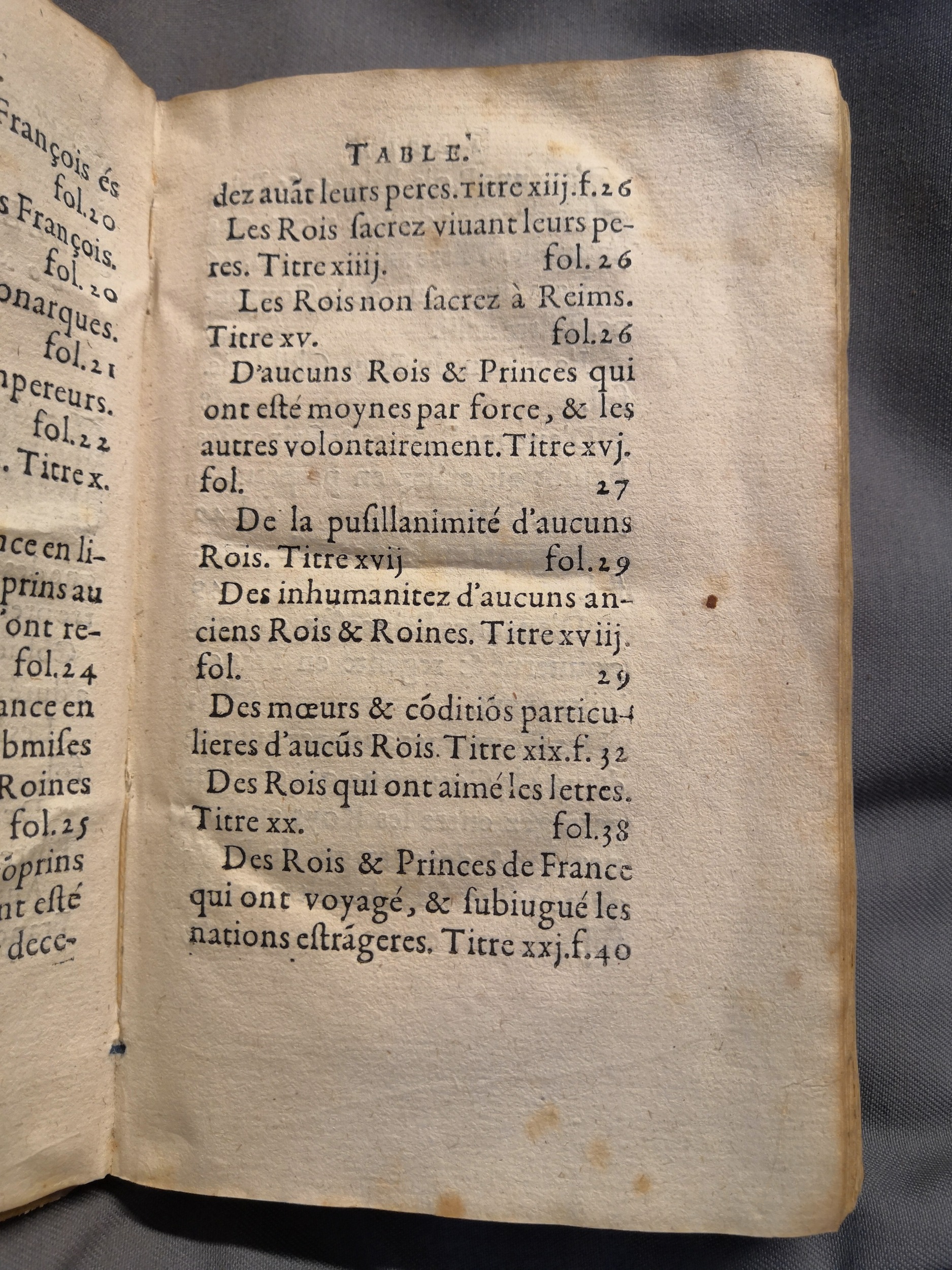 1614 - Jean Corrozet - Trésor des histoires de France - Amsterdam