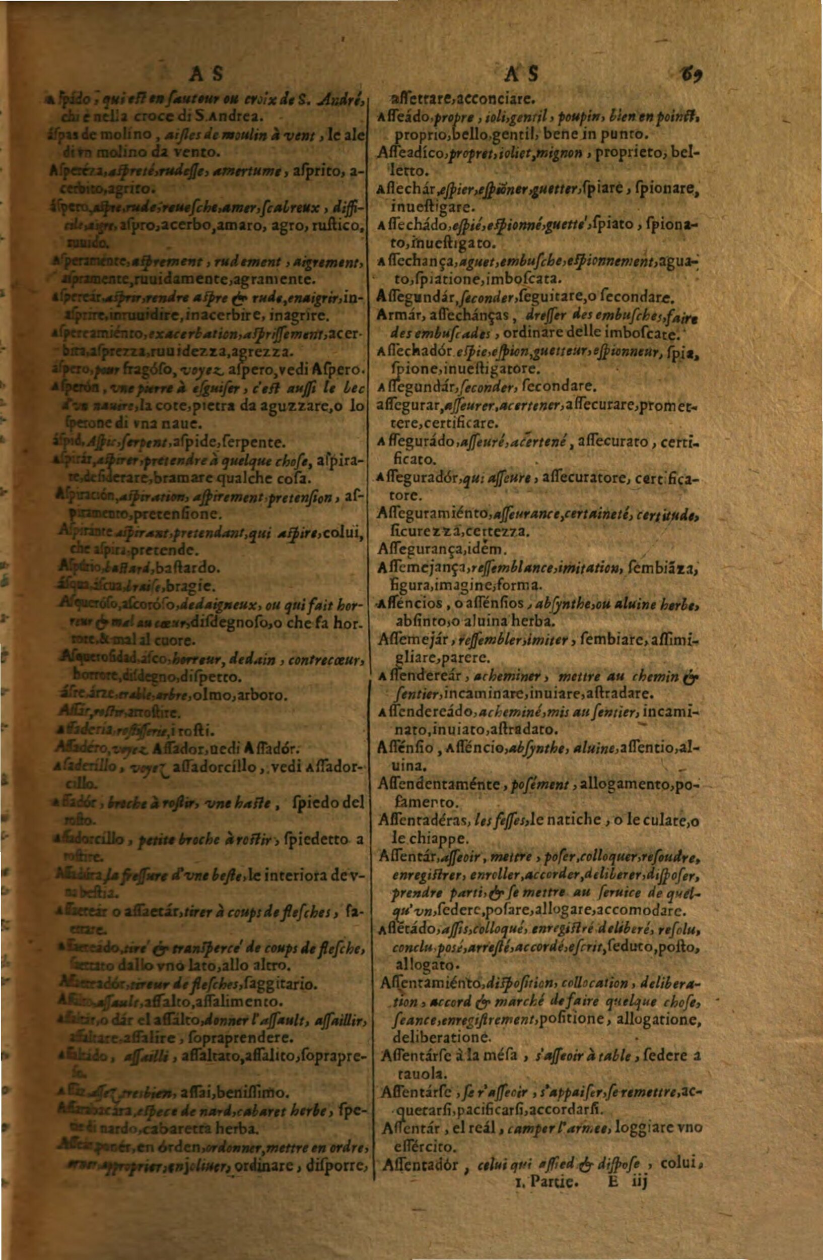 1617 - Samuel Crespin - Trésor des trois langues espagnole, française et italienne (Première partie) - Regensburg