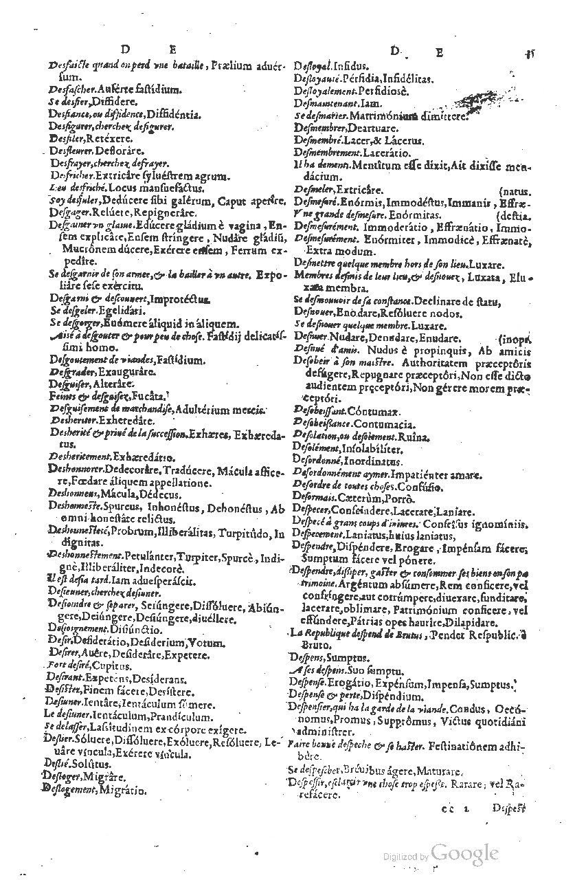 1585 - Simphorianum Beraud et Stephanum Michaëlem - Trésor des mots et traits français - Barcelone