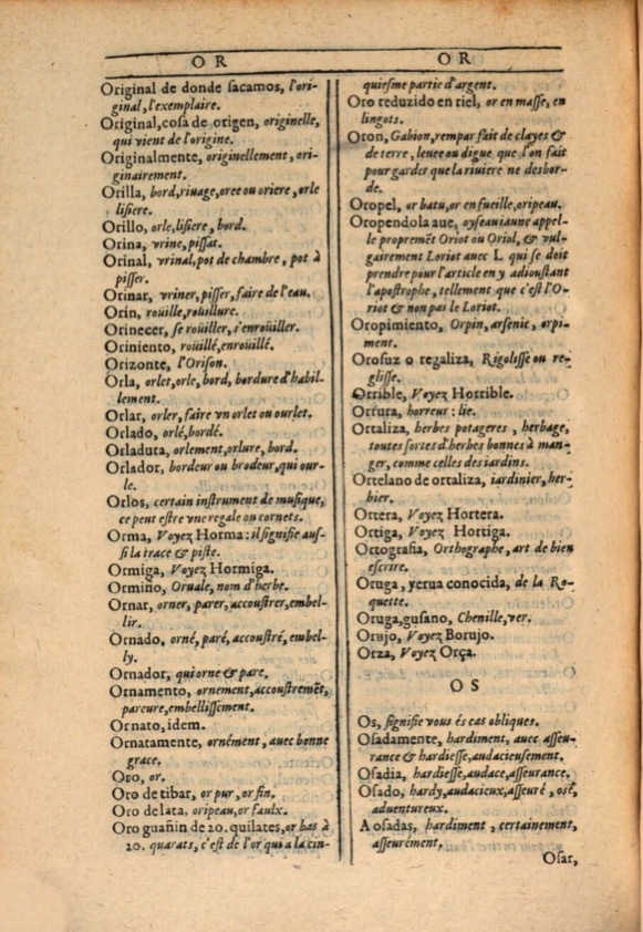 1607 - Marc Orry - Trésor des deux langues espagnole et française (Première et Seconde parties) - ÖNB Wien