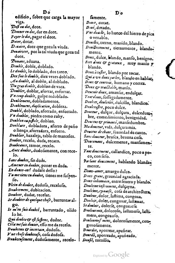 1621 - Adrian Tiffaine - Trésor des deux langues espagnole et française - BM Lyon