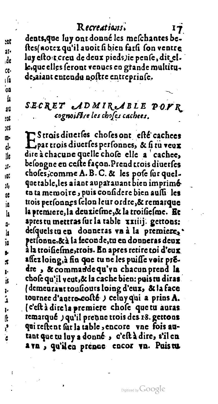 1611 - Romain de Beauvais - Trésor des récréations - BM Lyon 1611 - Romain de Beauvais - Trésor des récréations - BM Lyon