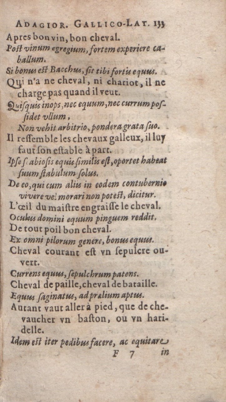 1612 - Dominicus Custos - Trésor des proverbes français  - Bibliopol-Olomuc