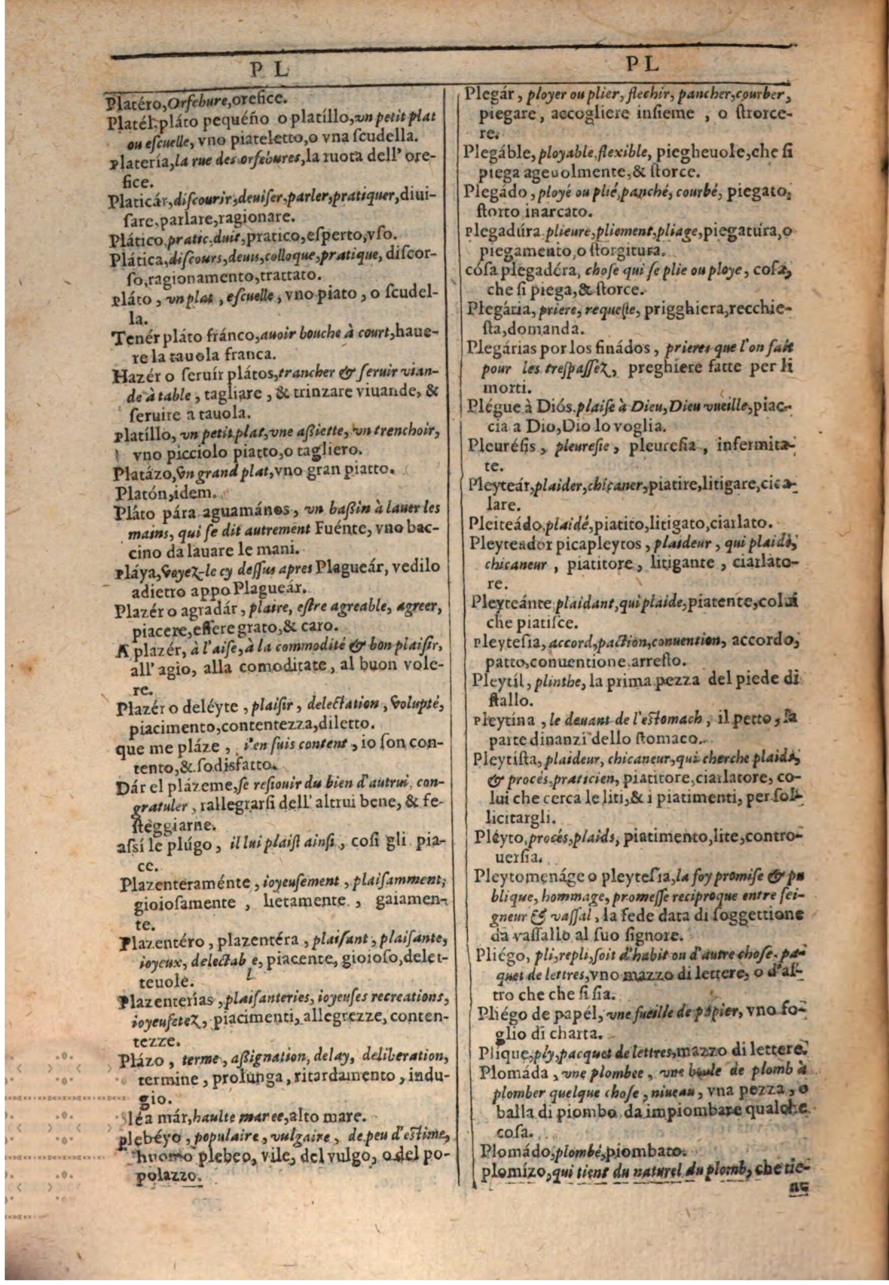 1609 - Philippe Albert et Alexandre Pernet - Trésor des trois langues française, italienne et espagnole (Première partie) - BSB Munich