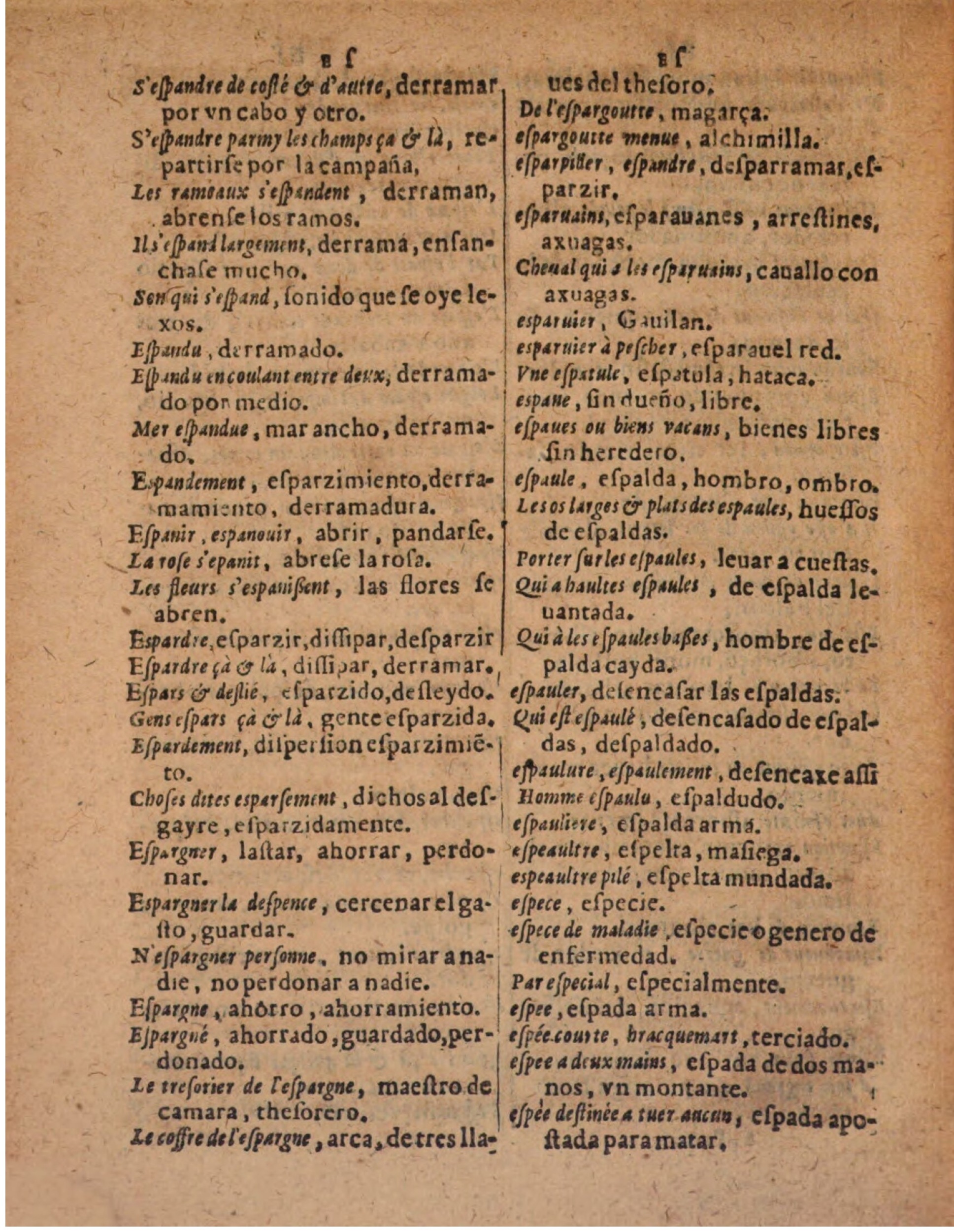 1624 - Hubert Antoine - Trésor des deux langues espagnole et française (Seconde partie) - BSB Munich