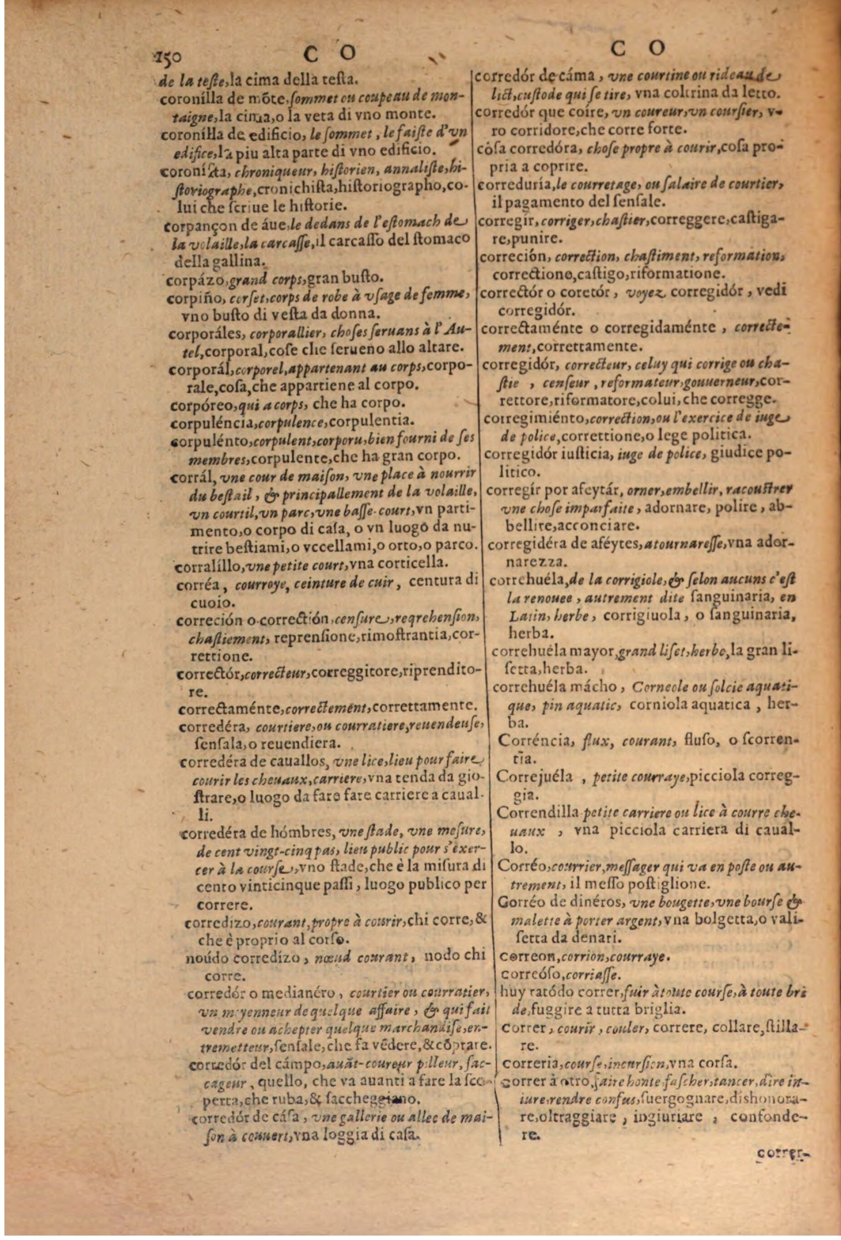 1606 - Samuel Crespin - Thresor des trois langues, francoise, italiene et espagnolle - BSB Munich