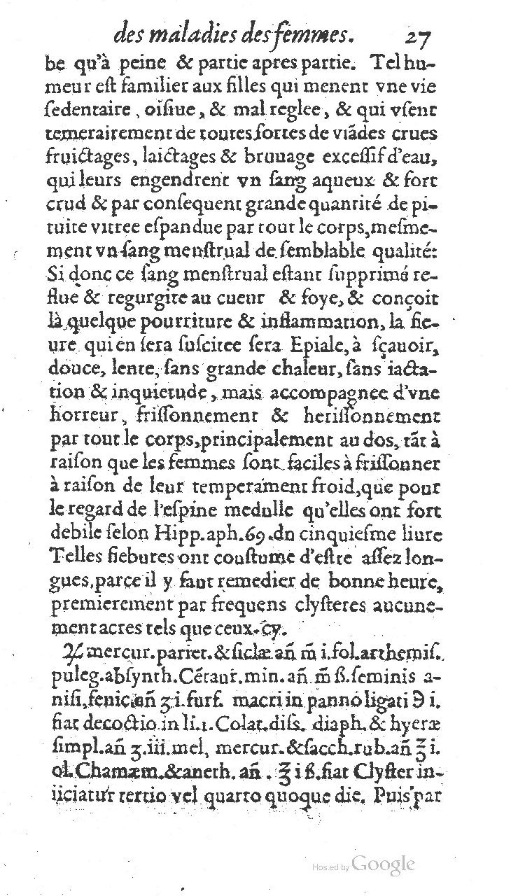 1585 - Jacques du Puis - Trésor des remèdes secrets pour les maladies des femmes - BnF