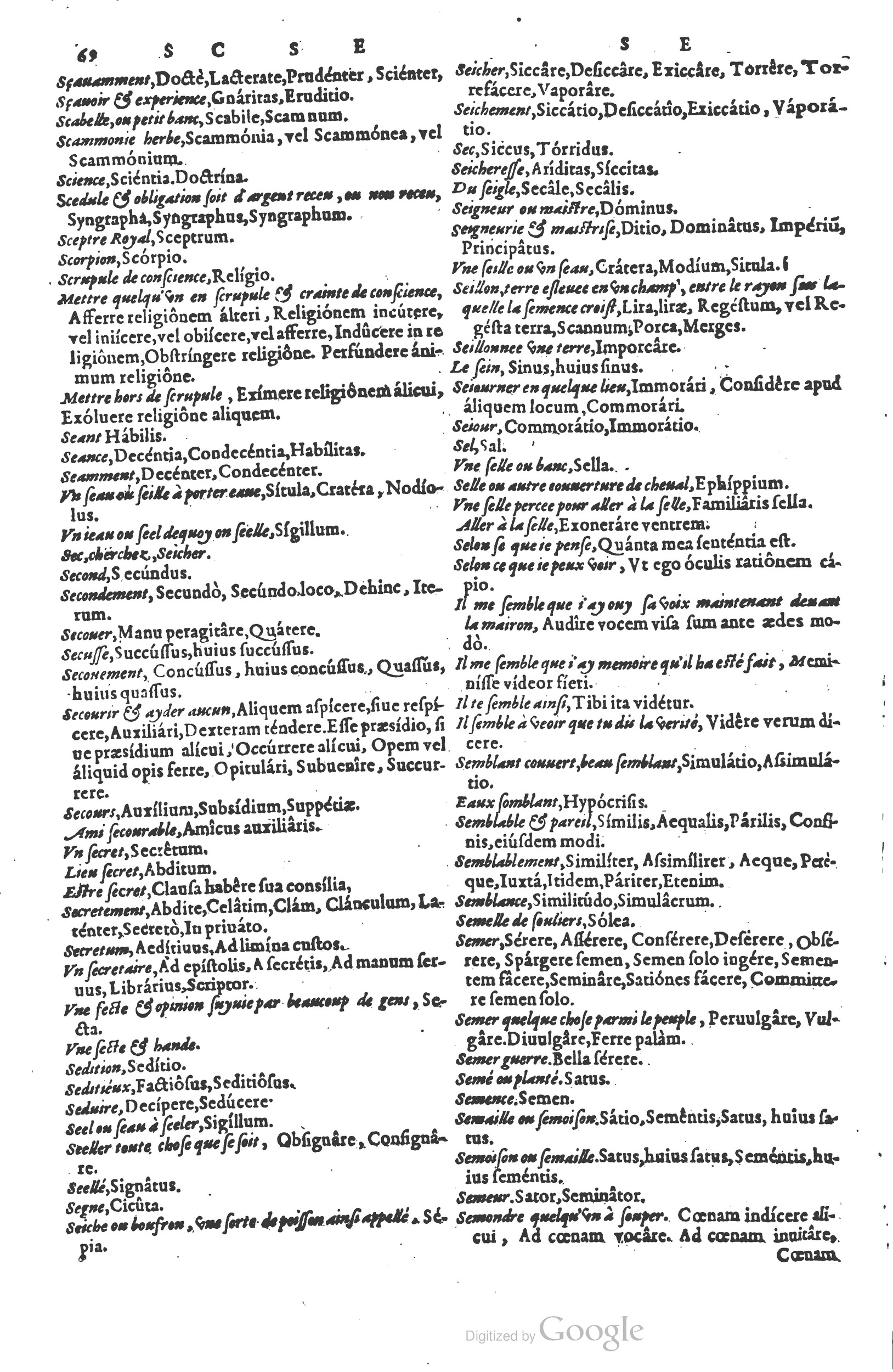 1578 - Louis Cloquemin - Trésor des mots et traits français - BSB Munich