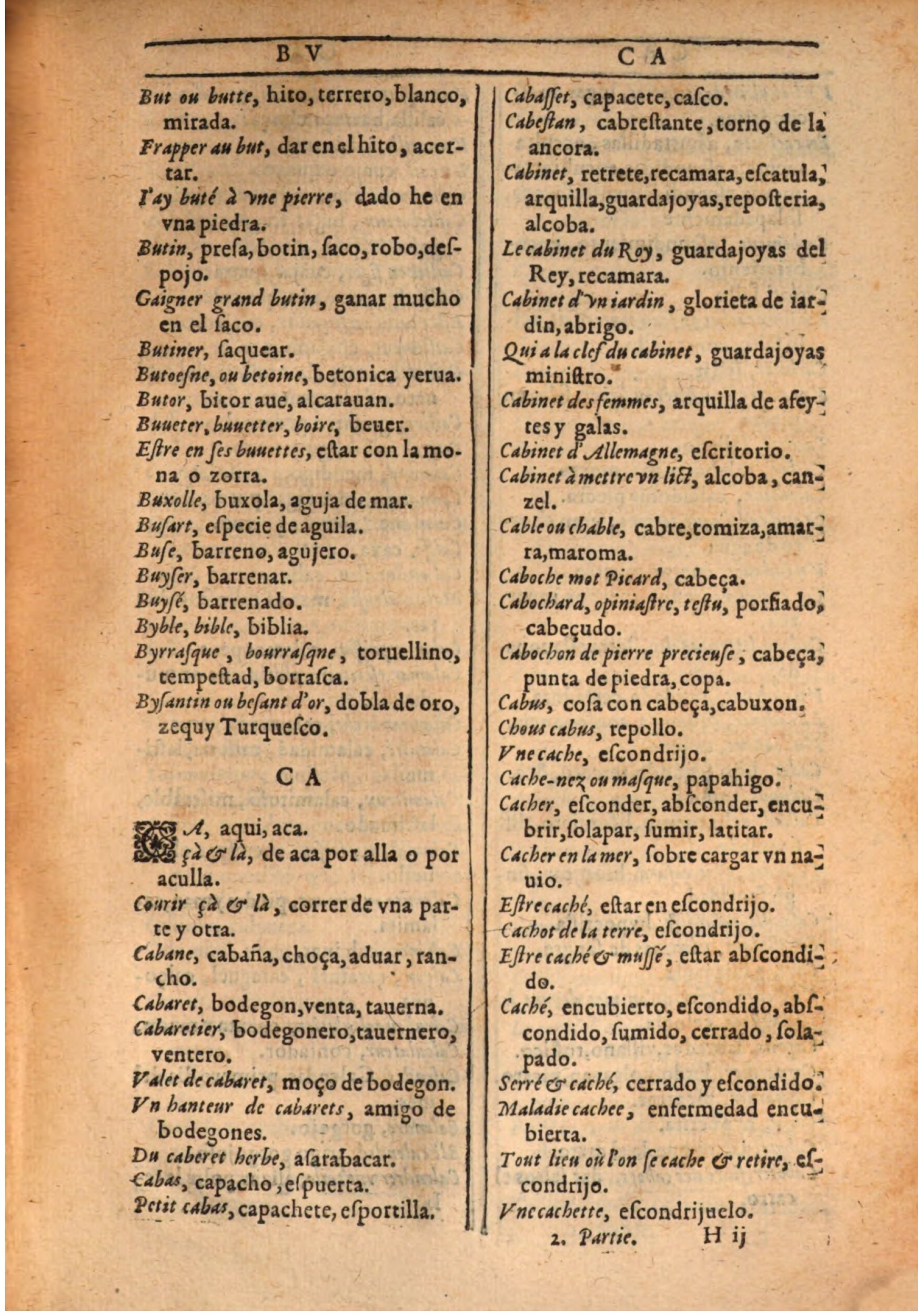 1607 - Marc Orry - Trésor des deux langues espagnole et française (Seconde partie) - BSB Munich