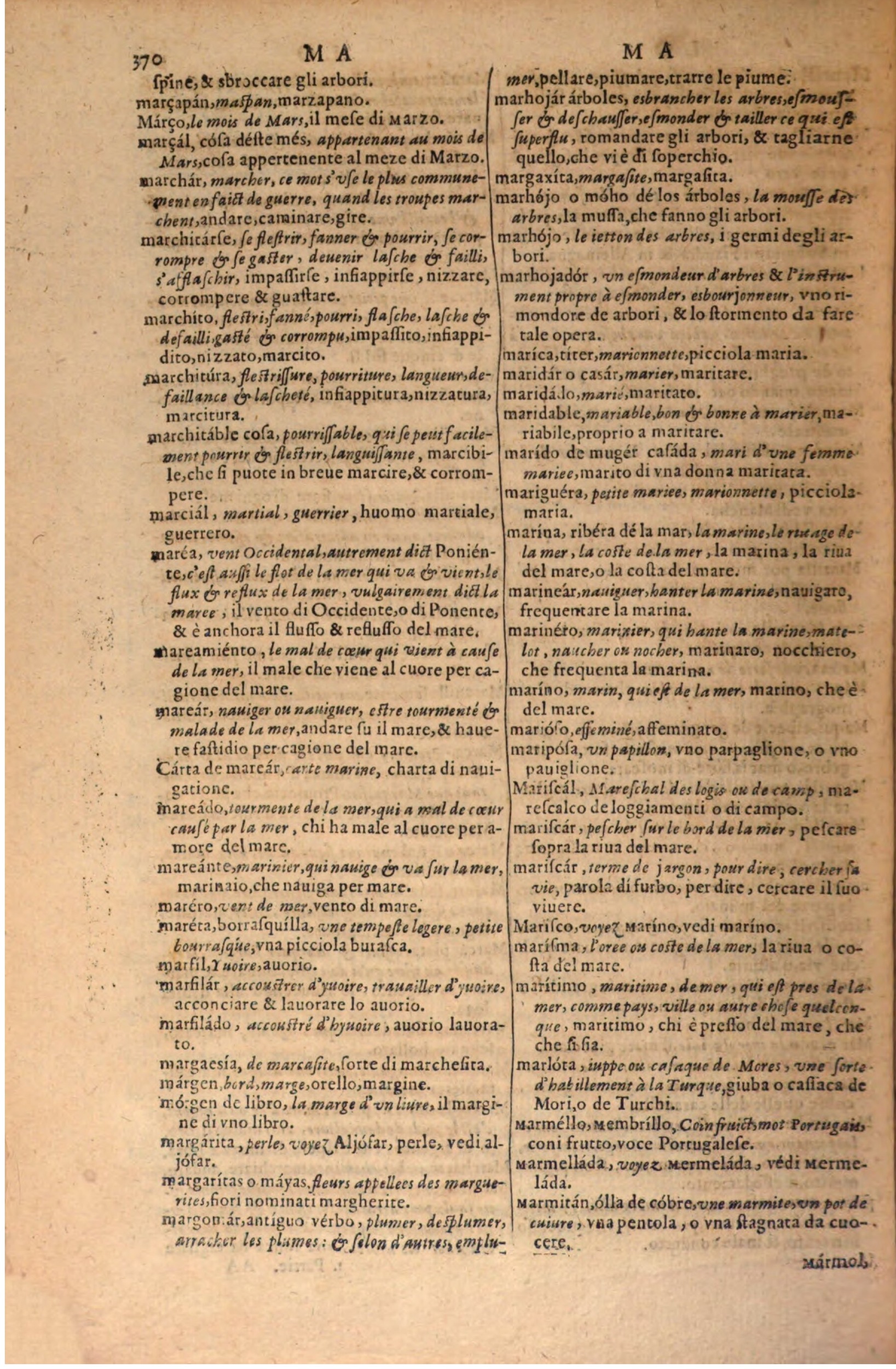1606 - Samuel Crespin - Thresor des trois langues, francoise, italiene et espagnolle - BSB Munich