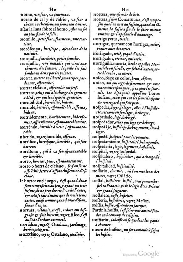 1621 - Adrian Tiffaine - Trésor des deux langues espagnole et française - BM Lyon